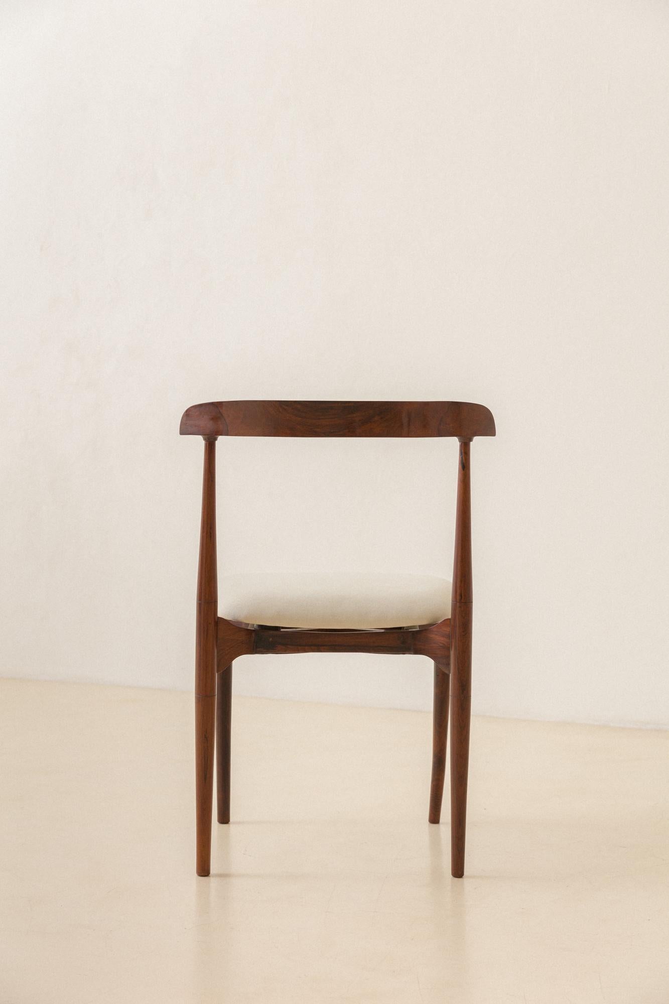 Chaise en bois de rose, Carlo Fongaro, années 1950, bois de rose, design brésilien du milieu du siècle dernier en vente 4