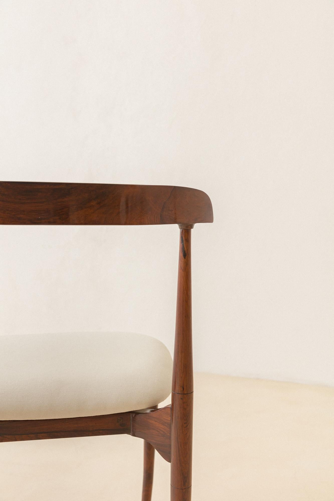 Rosewood Chair, Carlo Fongaro, 1950s, Rosewood, Brazilian Midcentury Design For Sale 7