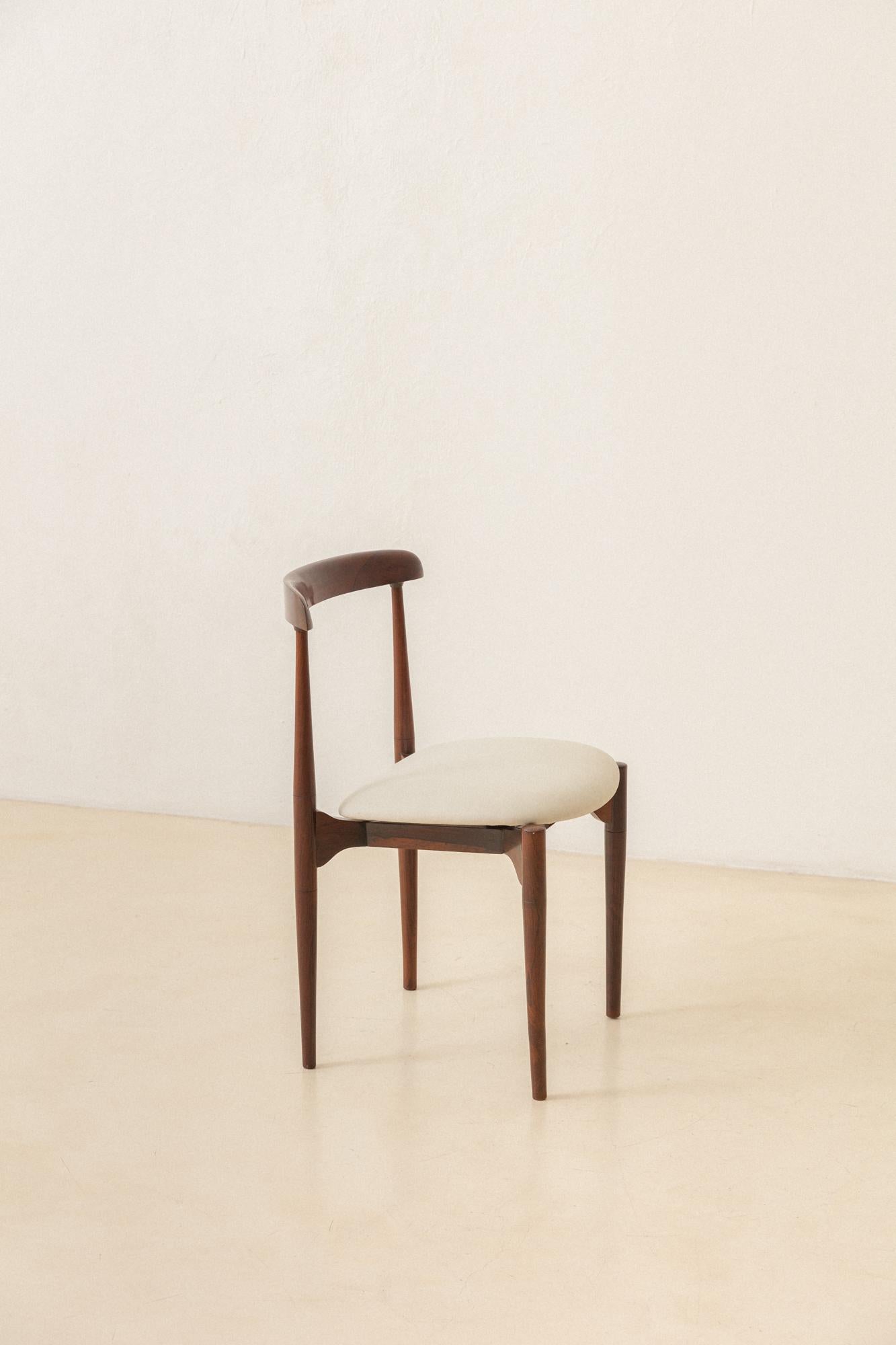 Mid-Century Modern Rosewood Chair, Carlo Fongaro, 1950s, Rosewood, Brazilian Midcentury Design For Sale