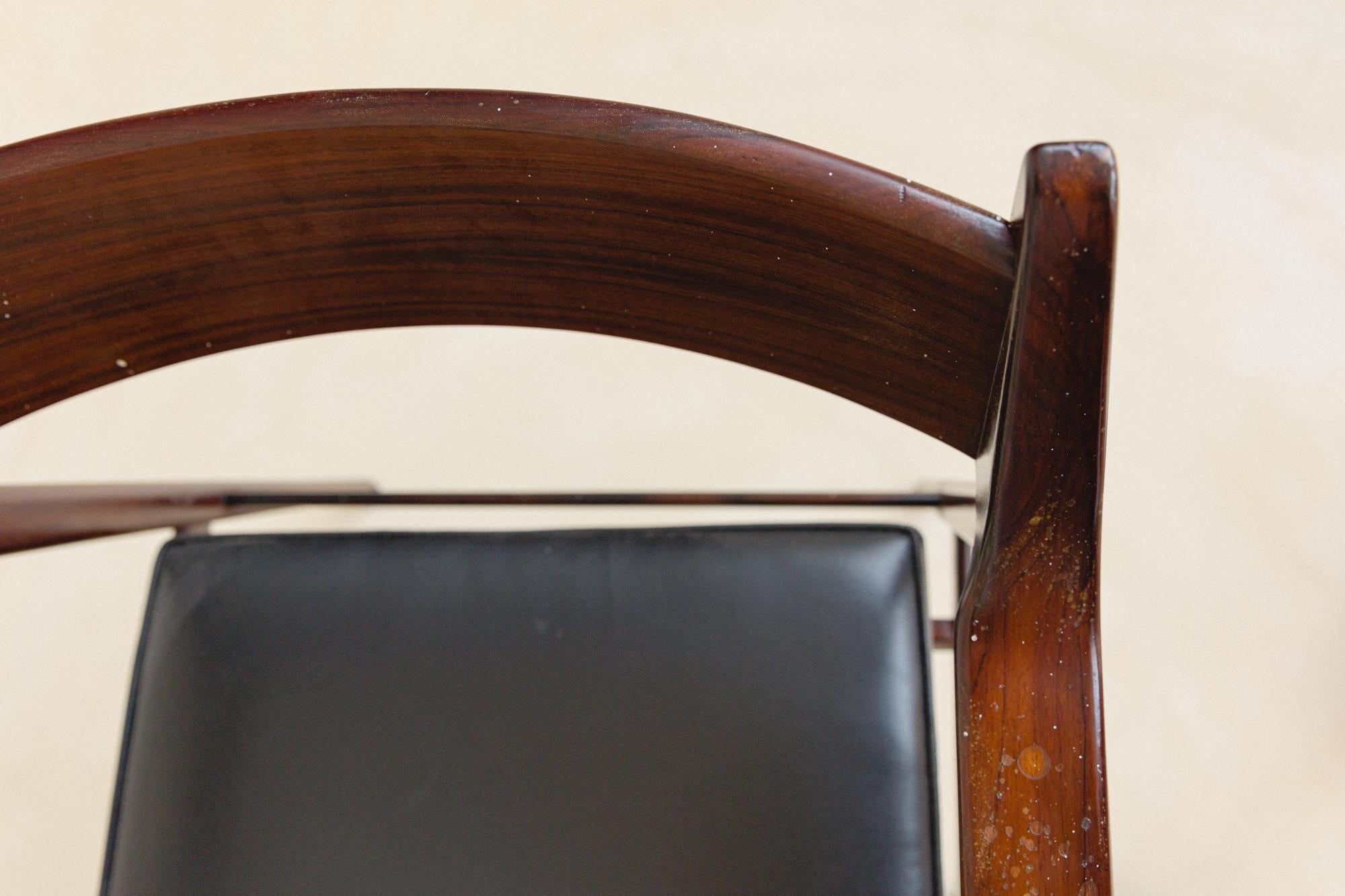 Rosewood Chair with Armrests, by Móveis Cantù, 1960s, Brazilian Midcentury 6