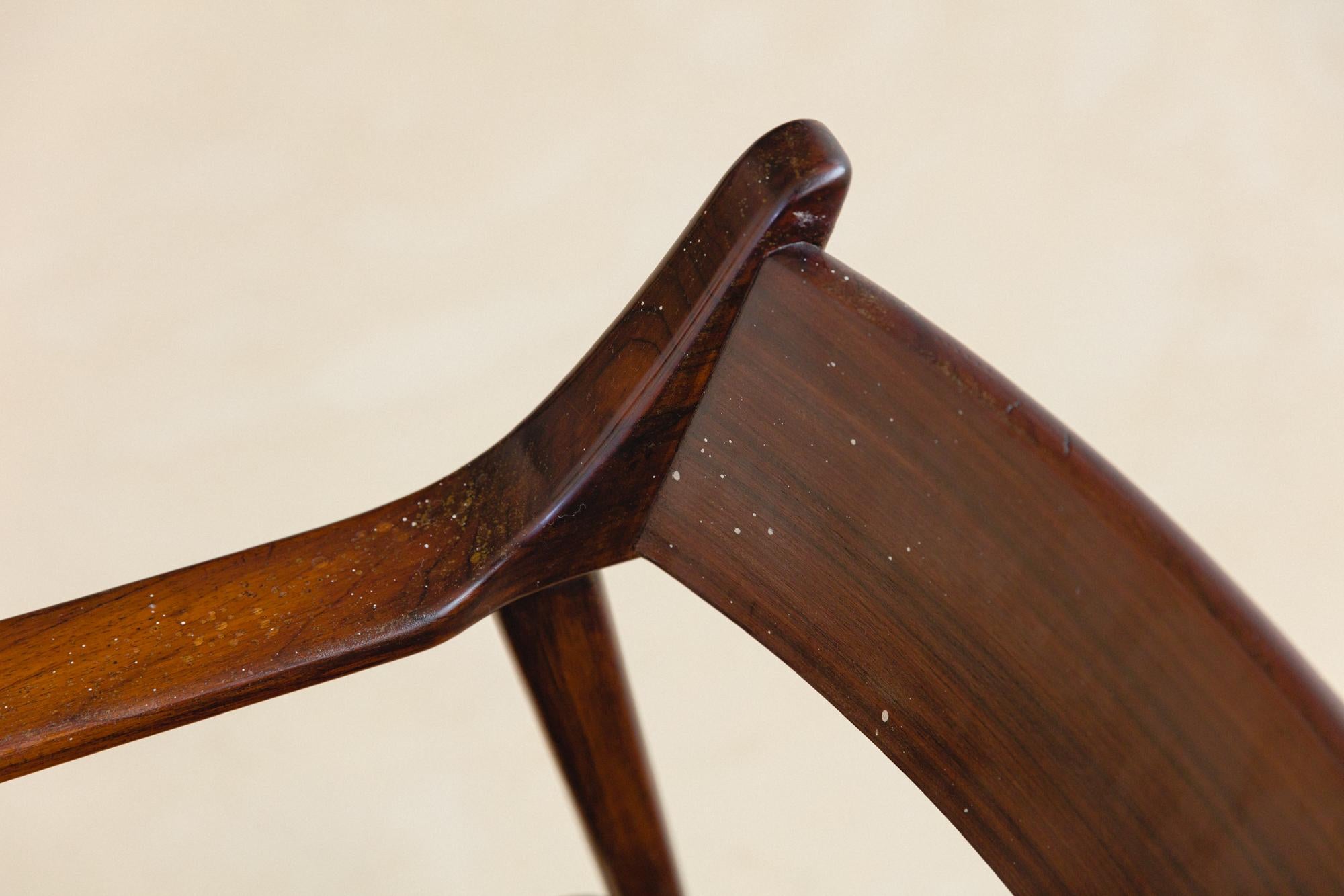 Rosewood Chair with Armrests, by Móveis Cantù, 1960s, Brazilian Midcentury 7