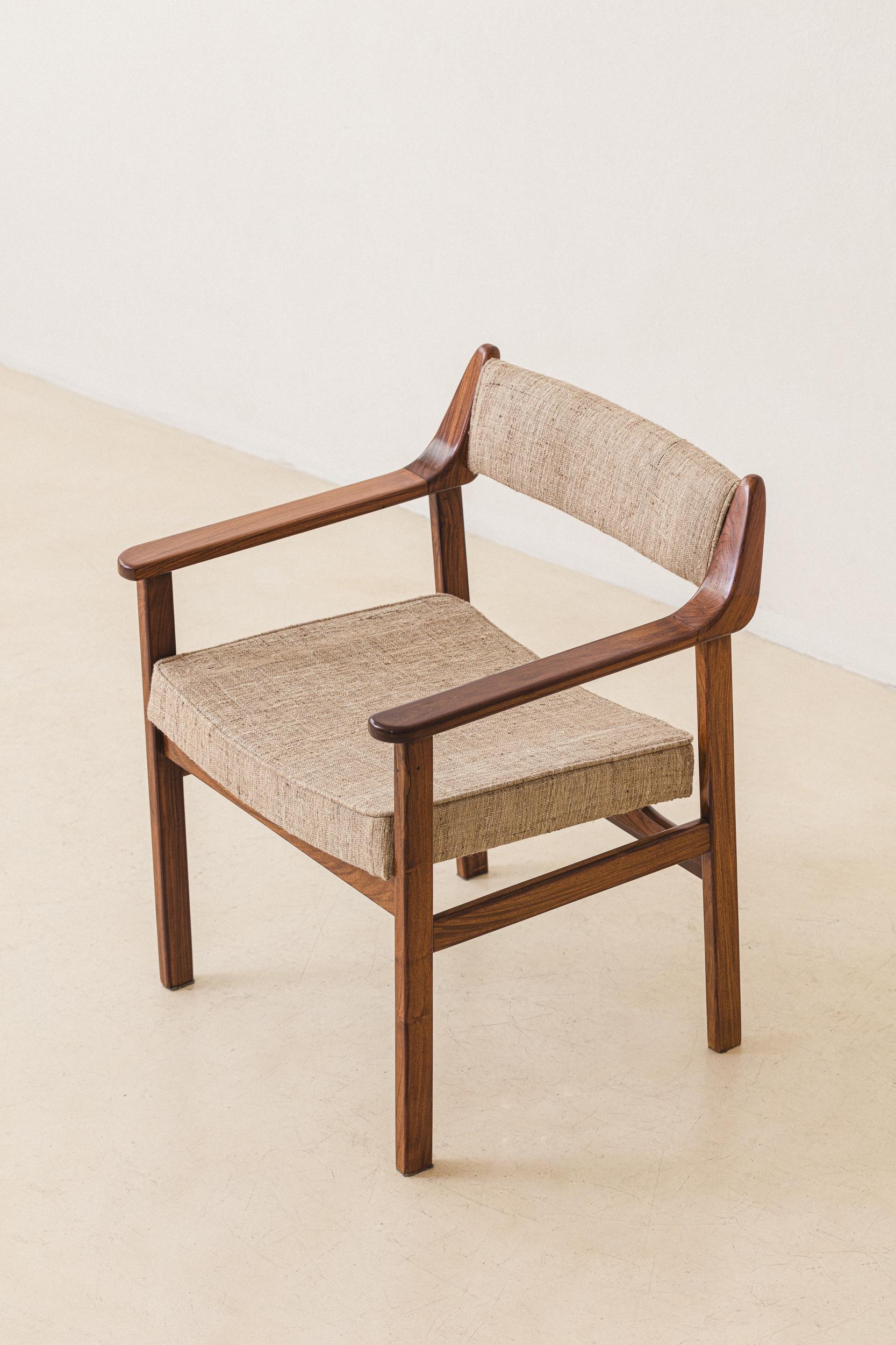 Rosewood Chair with Armrests, by Móveis Cantù, Brazilian Midcentury, 1960s For Sale 2