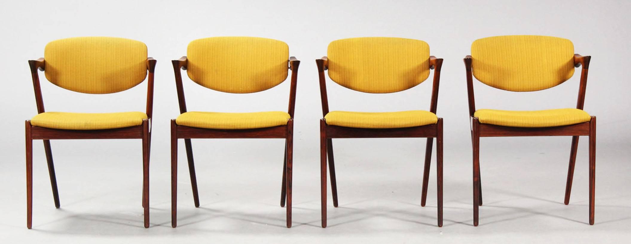 Hardwood Chairs by Kai Kristiansen Model 42
