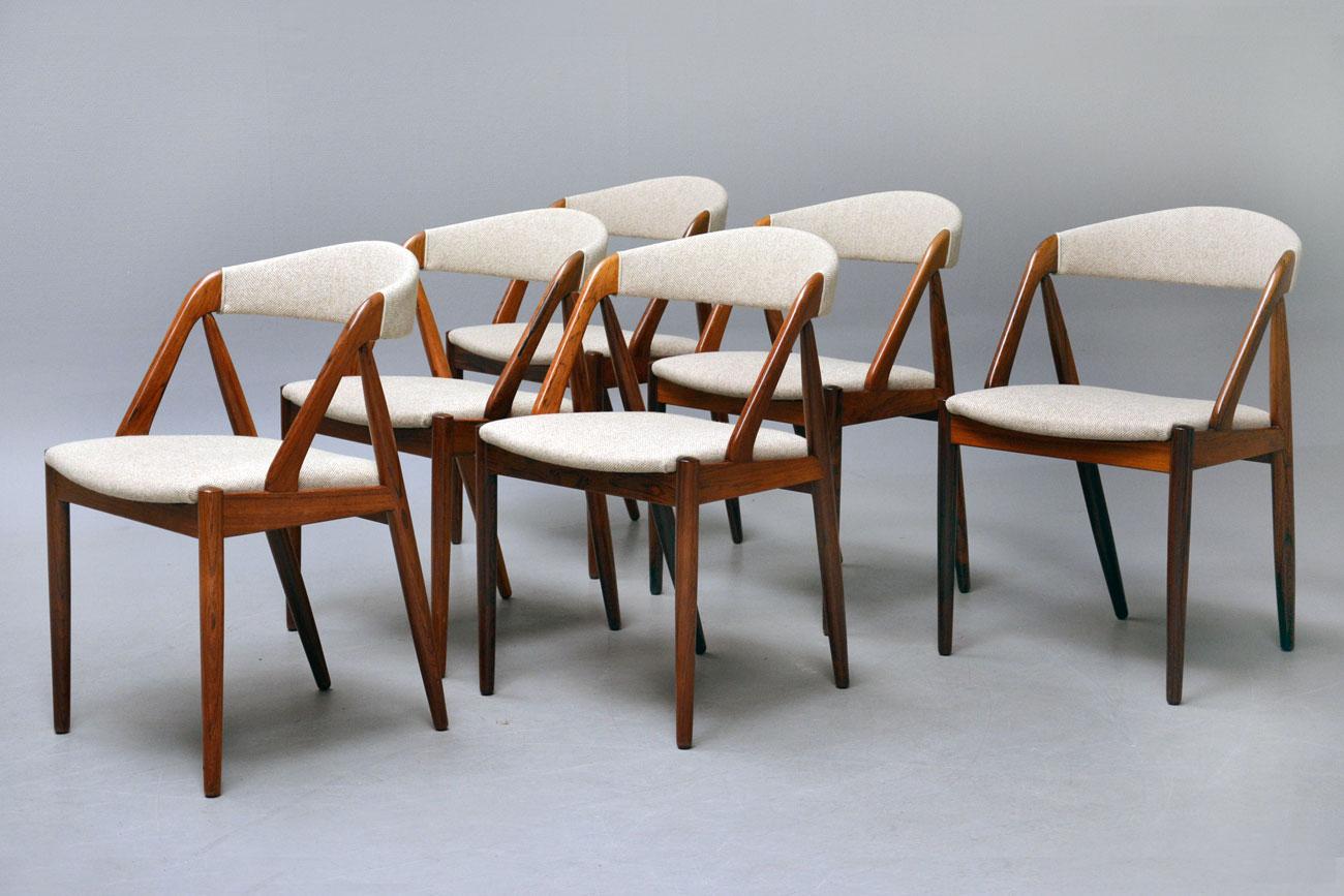 Rosewood Chairs by Kai Kristiansen, Set of 6 Chairs In Excellent Condition In Madrid, ES