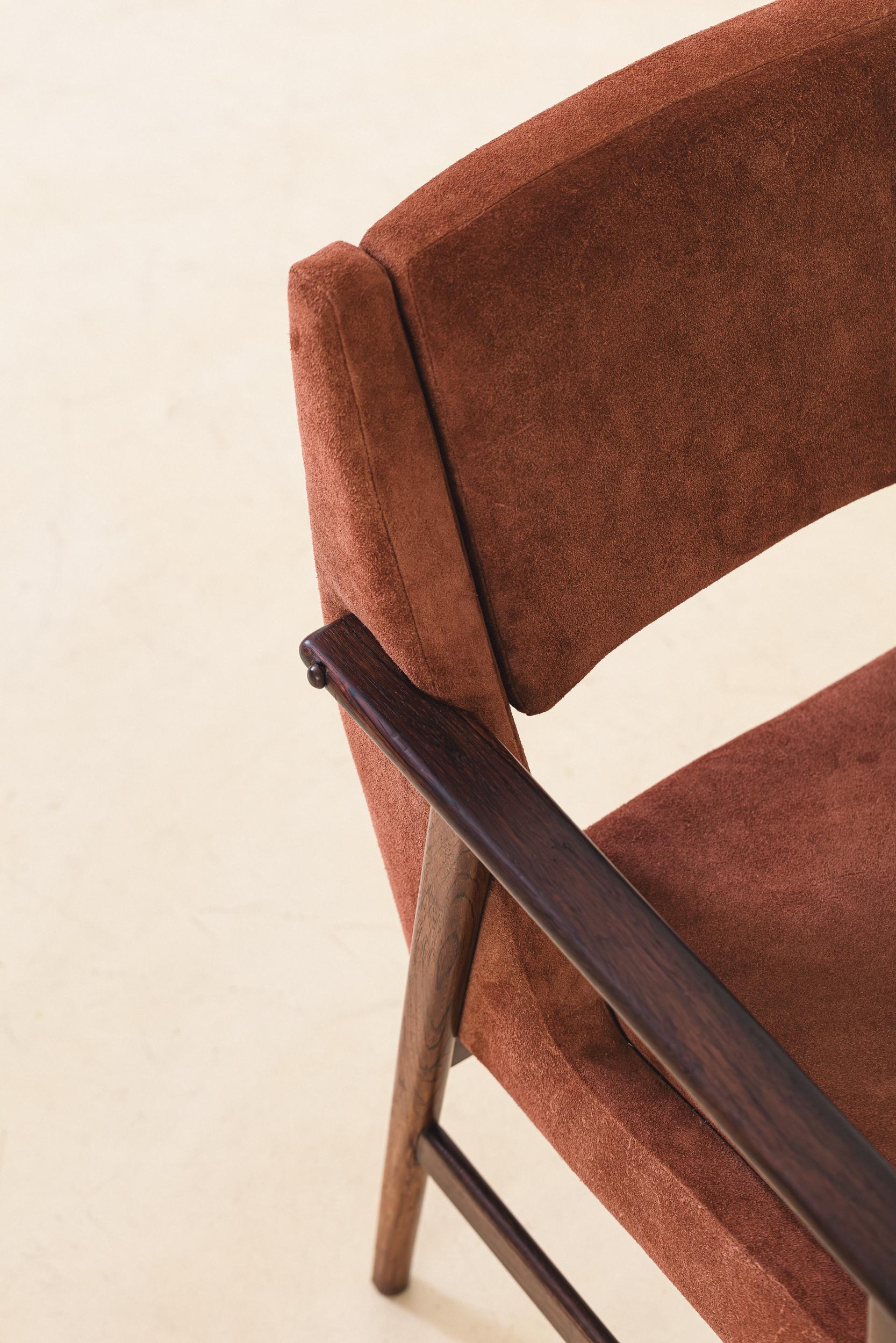 Rosewood Chairs with Armrests by Móveis Cantù, 1960s, Brazilian, Midcentury For Sale 3
