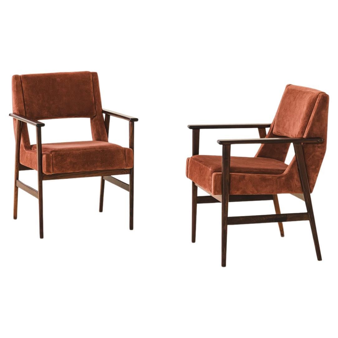 Rosewood Chairs with Armrests by Móveis Cantù, 1960s, Brazilian, Midcentury