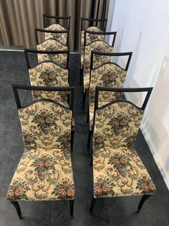 Rosewood Chairs with Ebonized Profiles, 1950s, Set of 8