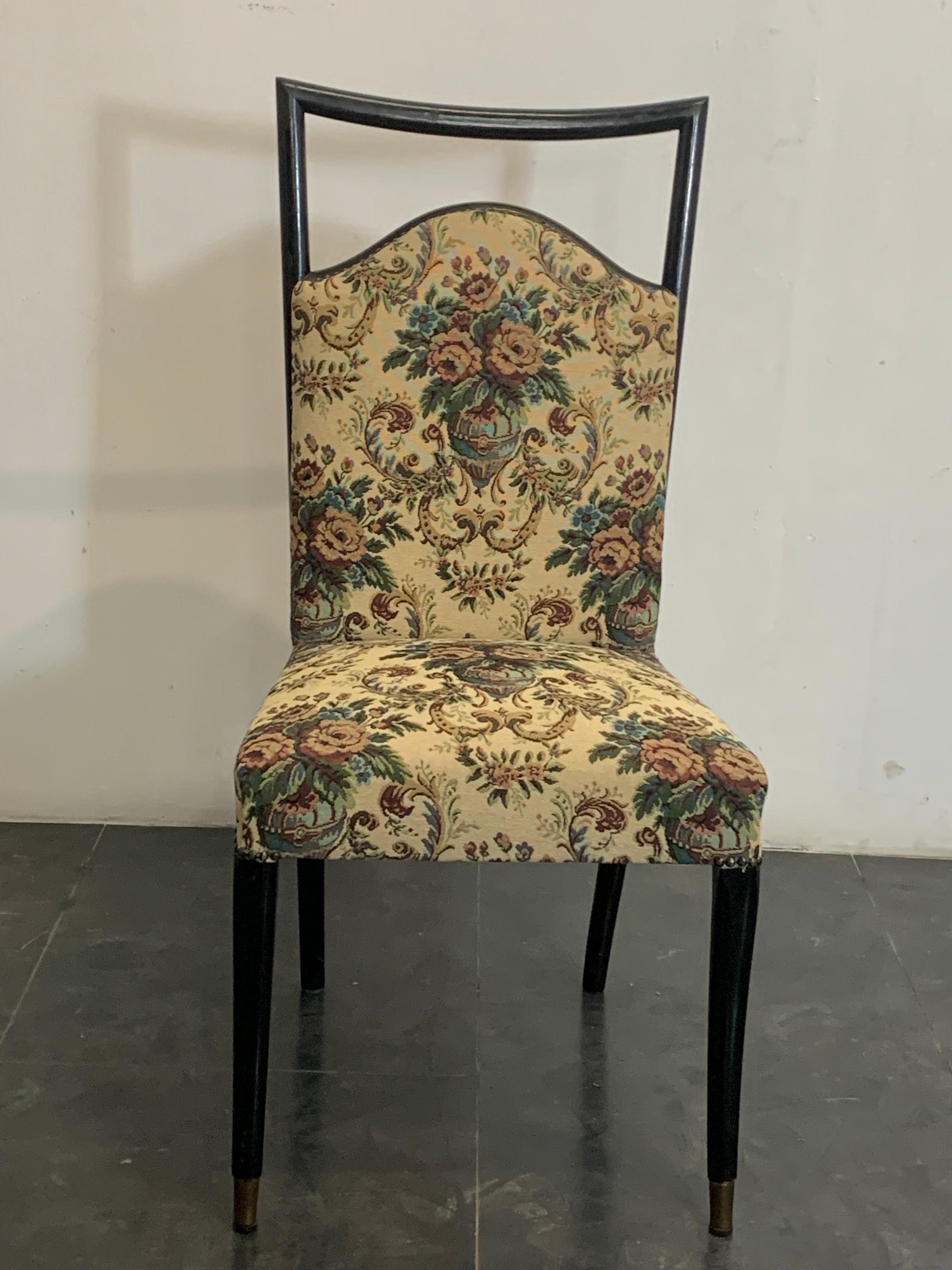 Mid-20th Century Rosewood Chairs with Ebonized Profiles, 1950s, Set of 8 For Sale