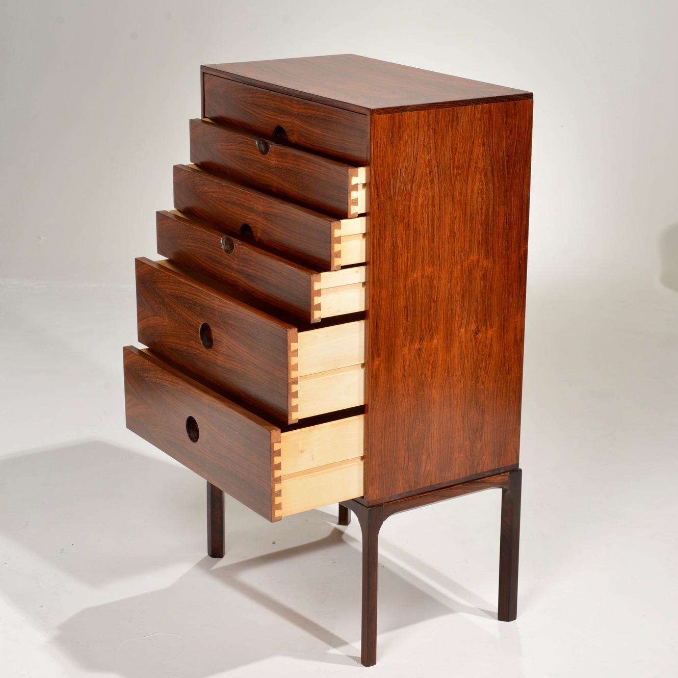 Rosewood Chest of Drawers by Kai Kristiansen for Aksel Kjersgaard In Excellent Condition In Los Angeles, CA