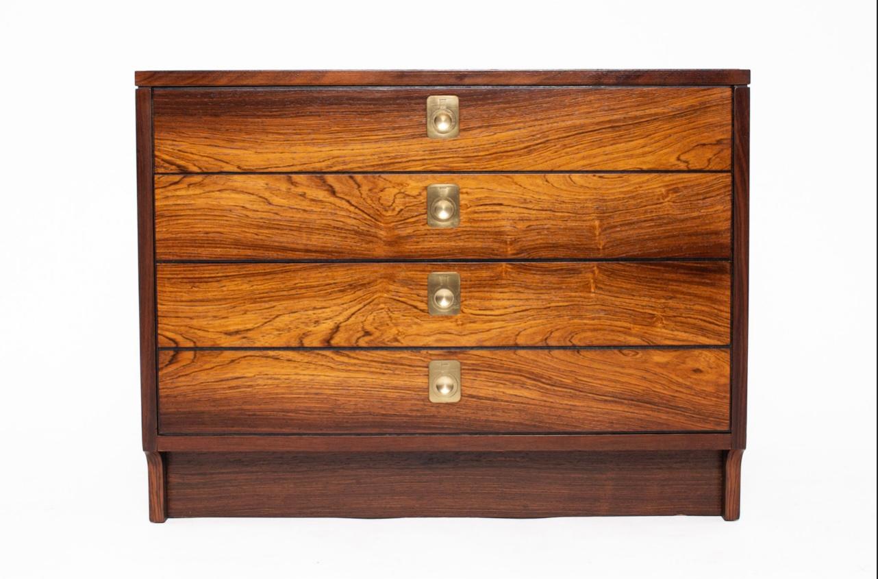 Stunning pair of Rosewood chest of drawers by acclaimed British designer Robert Heritage. British industrial and furniture designer Robert Heritage is celebrated as the most awarded designer in the history of the British Design Council.