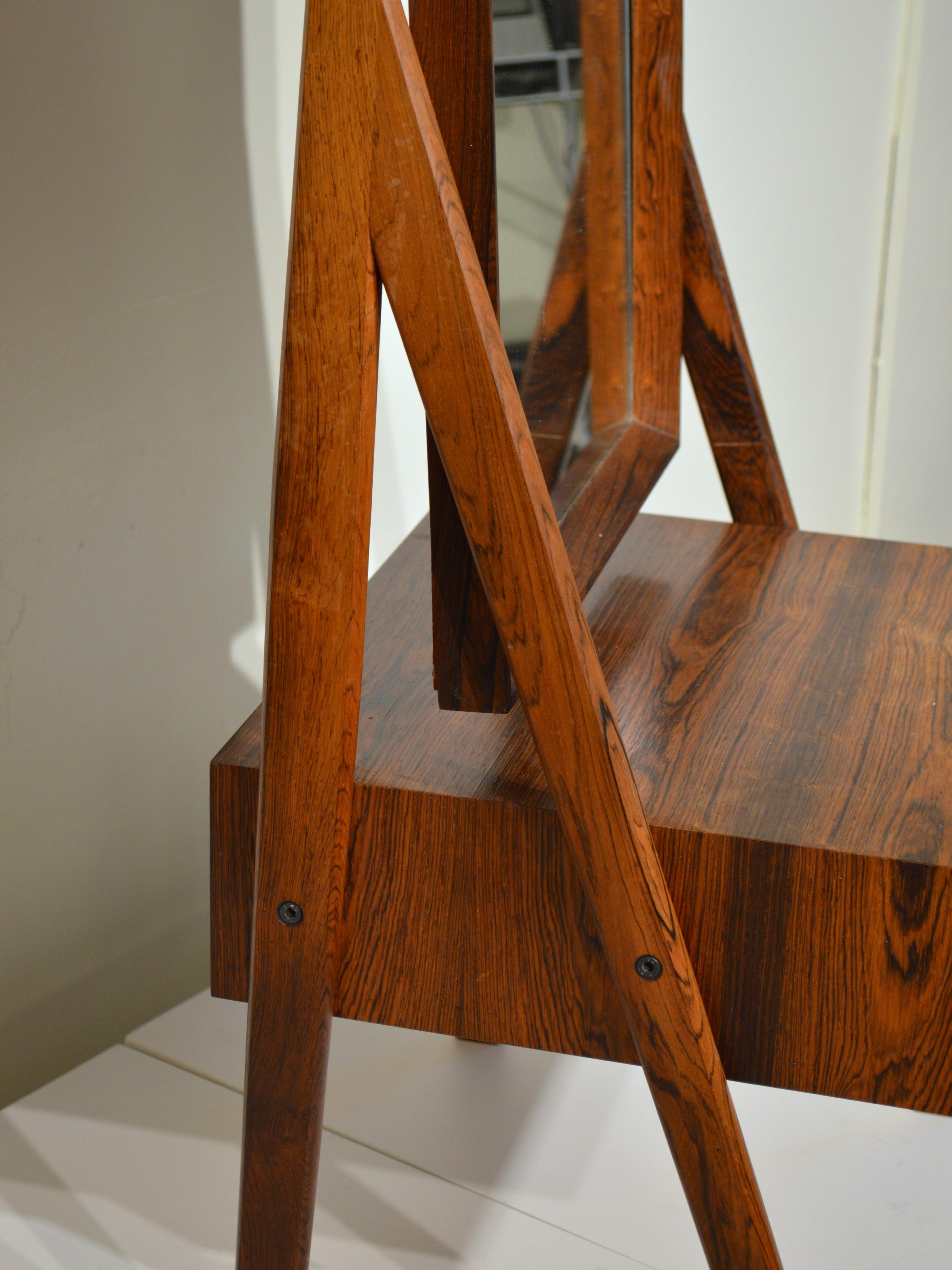 Mid-20th Century Rosewood Cheval Floor Mirror by Arne Vodder