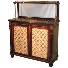 Rosewood Chiffonier Marble Top and Upper Part