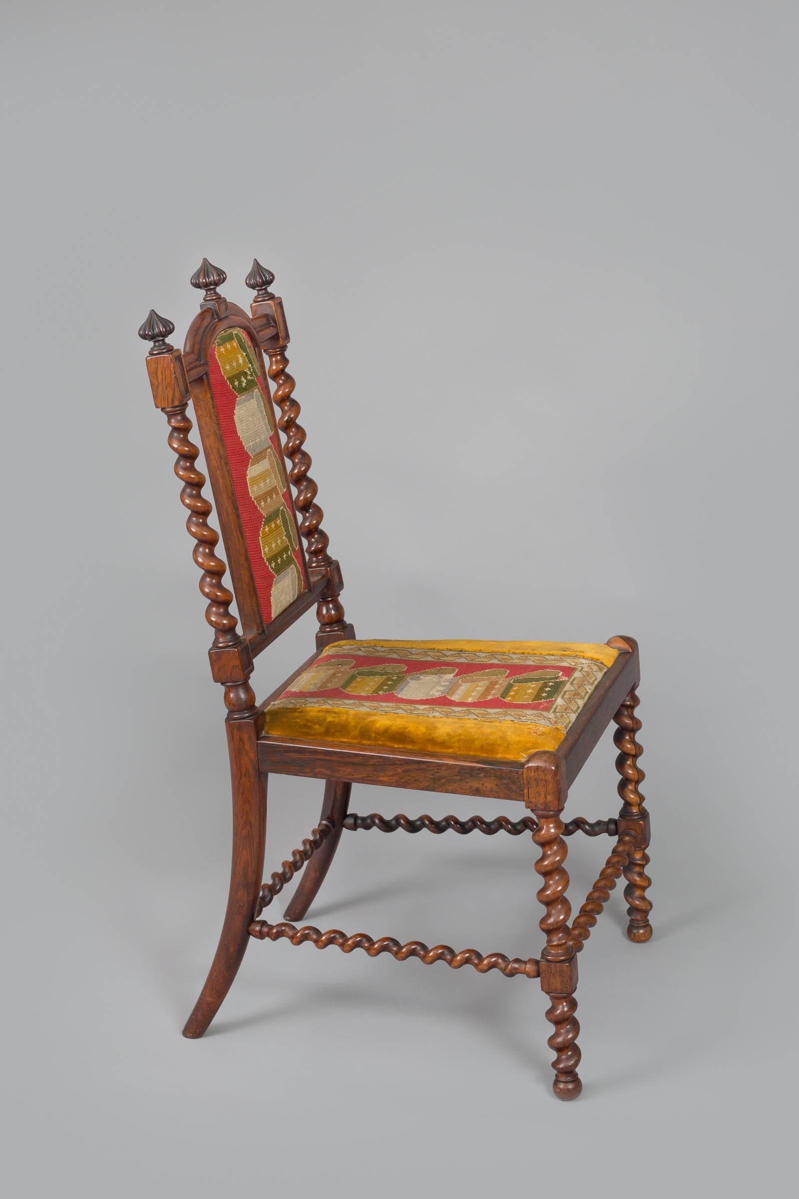 Carved Rosewood Child's Side Chair, circa 1830 For Sale