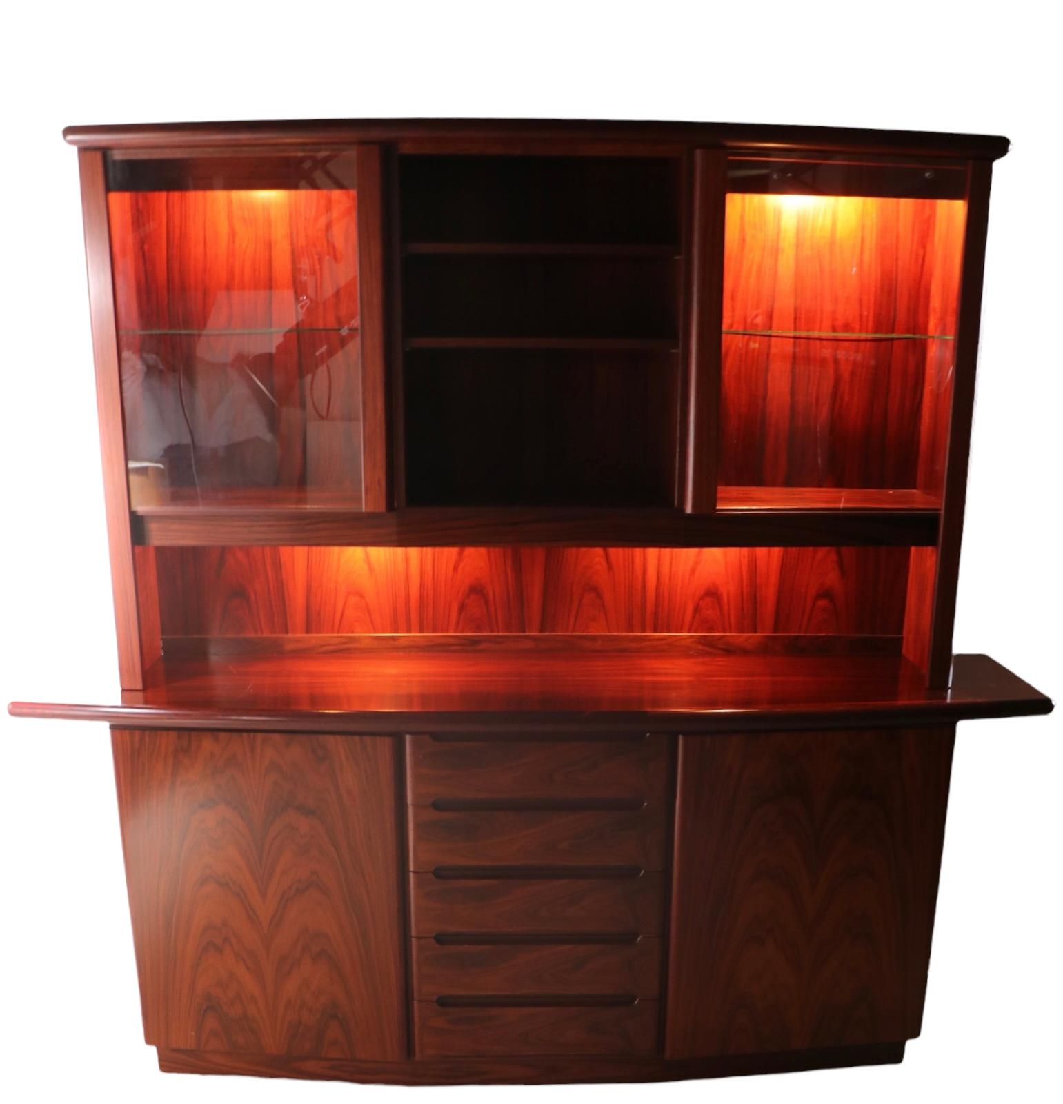 Rosewood China Cabinet Sideboard Display Case by Skovby Denmark 1960’s 2