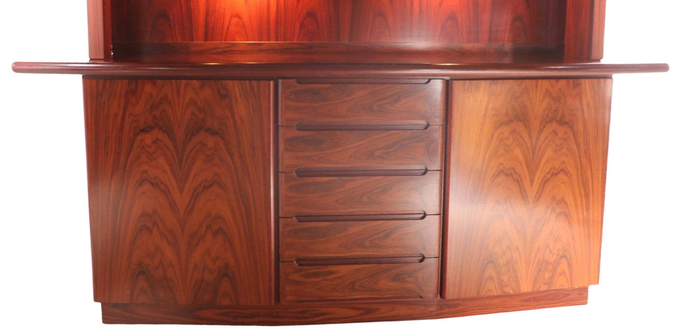 Rosewood China Cabinet Sideboard Display Case by Skovby Denmark 1960’s 3