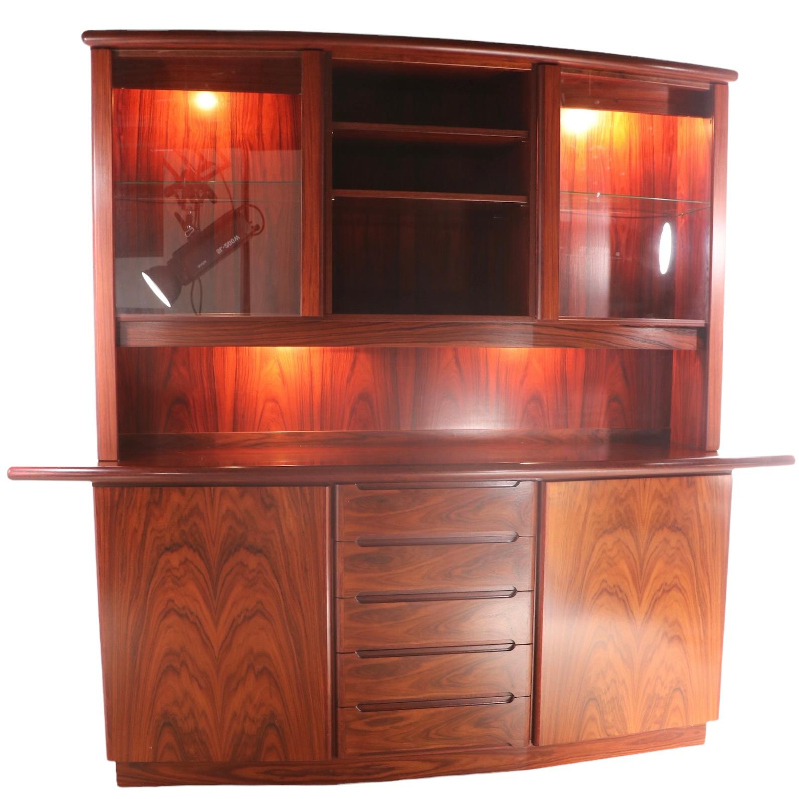 Rosewood China Cabinet Sideboard Display Case by Skovby Denmark 1960’s 4