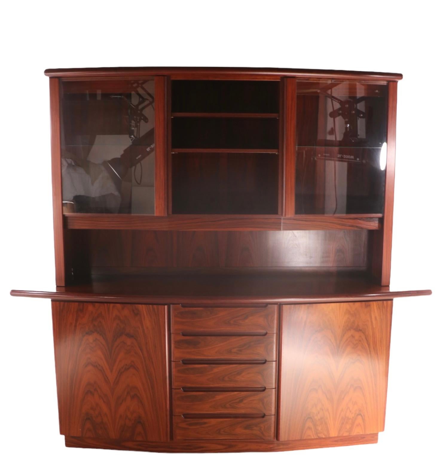 Rosewood China Cabinet Sideboard Display Case by Skovby Denmark 1960’s 7
