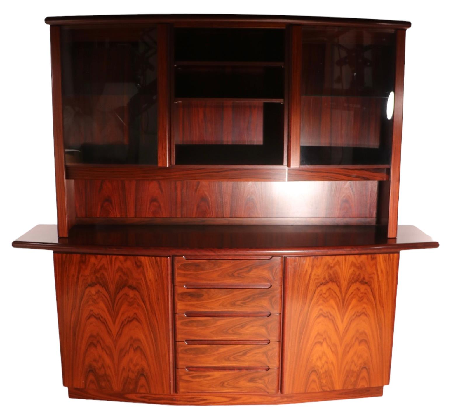 Rosewood China Cabinet Sideboard Display Case by Skovby Denmark 1960’s 8