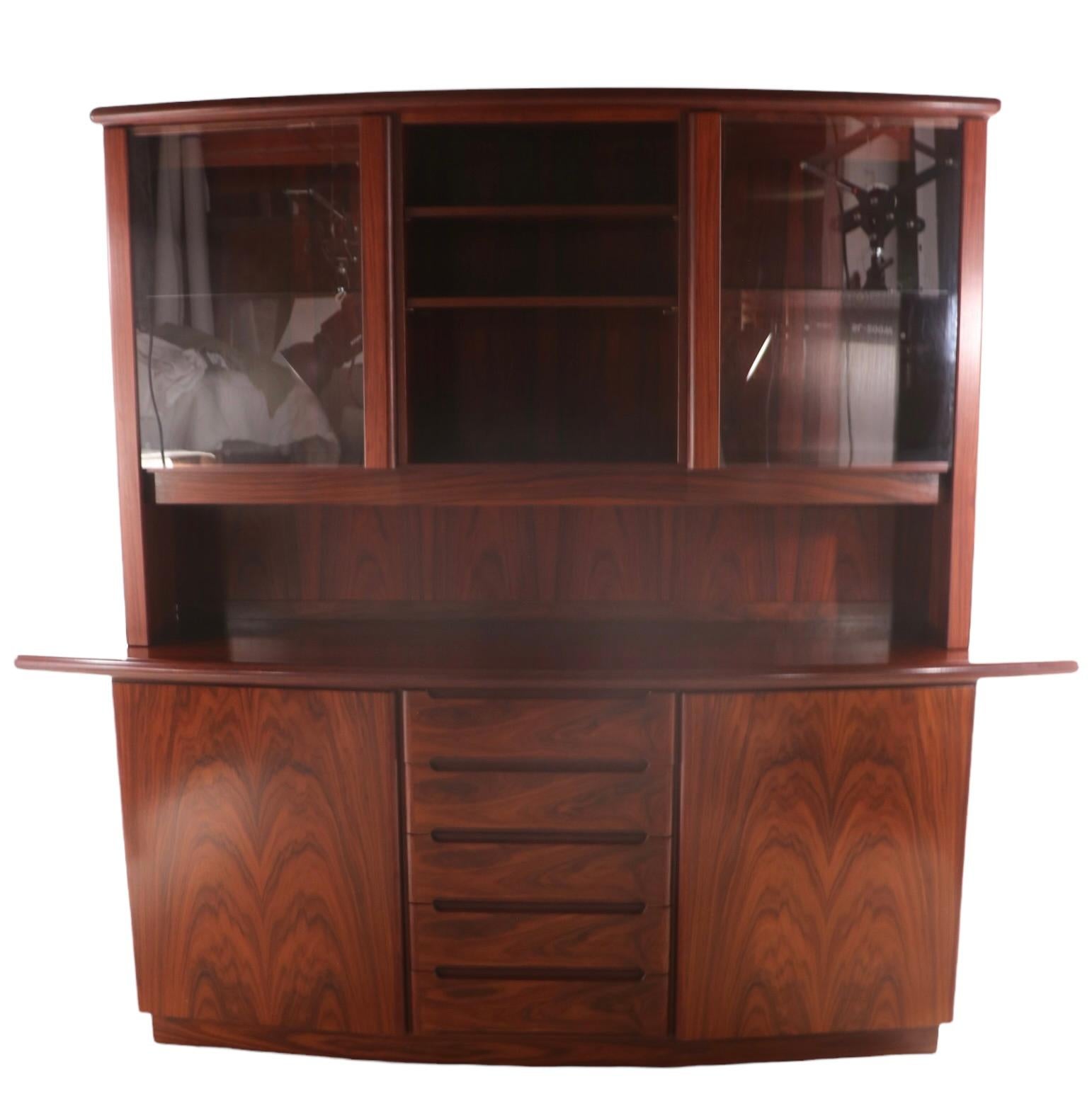 Rosewood China Cabinet Sideboard Display Case by Skovby Denmark 1960’s 9