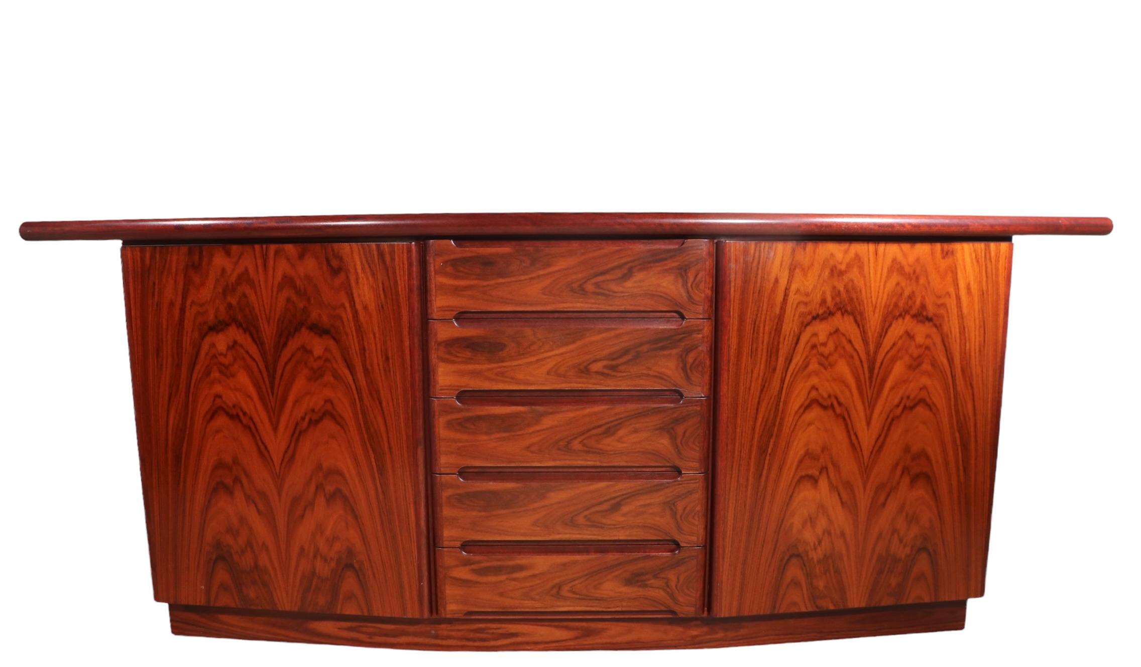 Glass Rosewood China Cabinet Sideboard Display Case by Skovby Denmark 1960’s