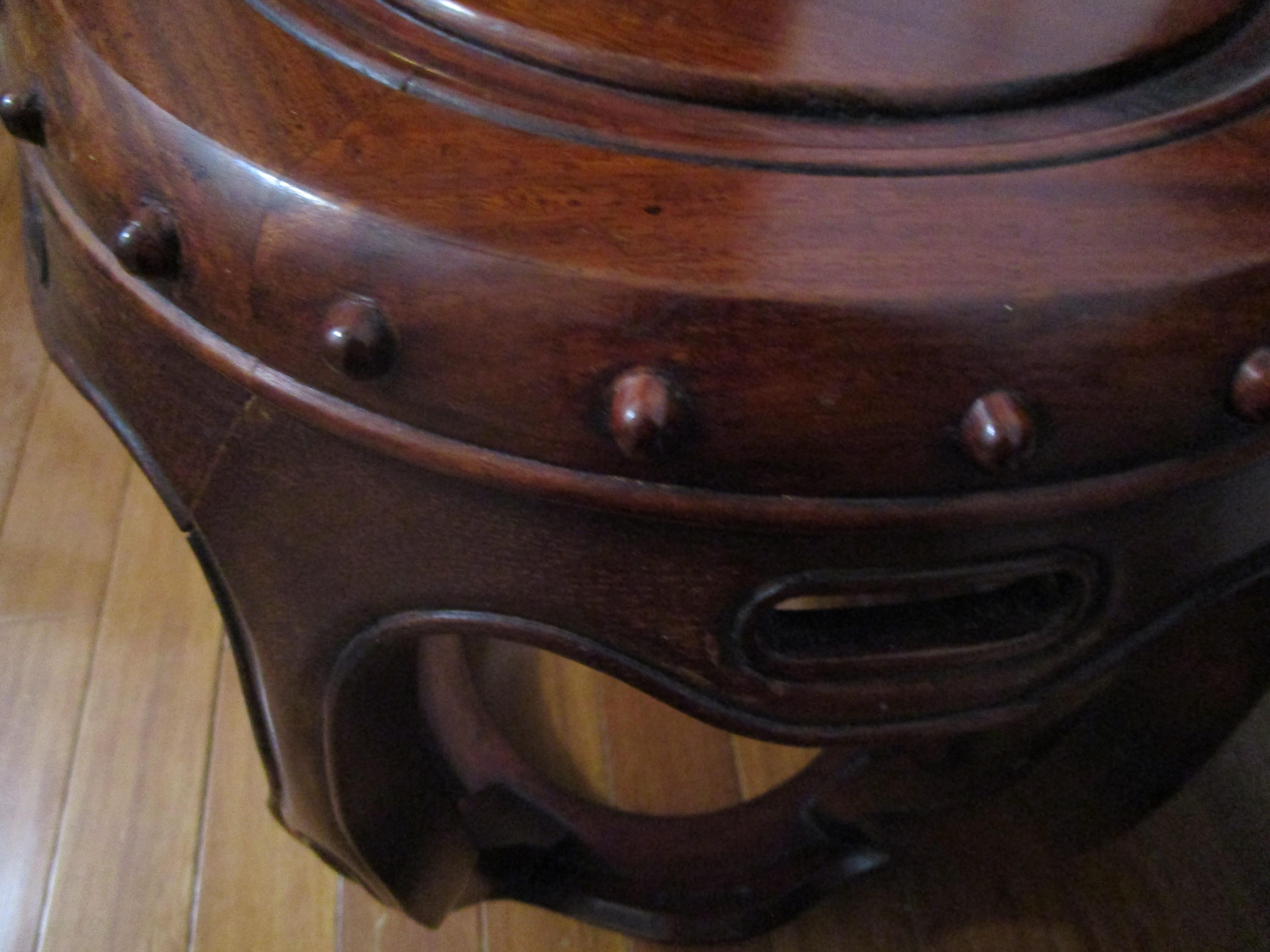 American Rosewood Chinese Barrel Shaped Garden Stool with Rich Patina