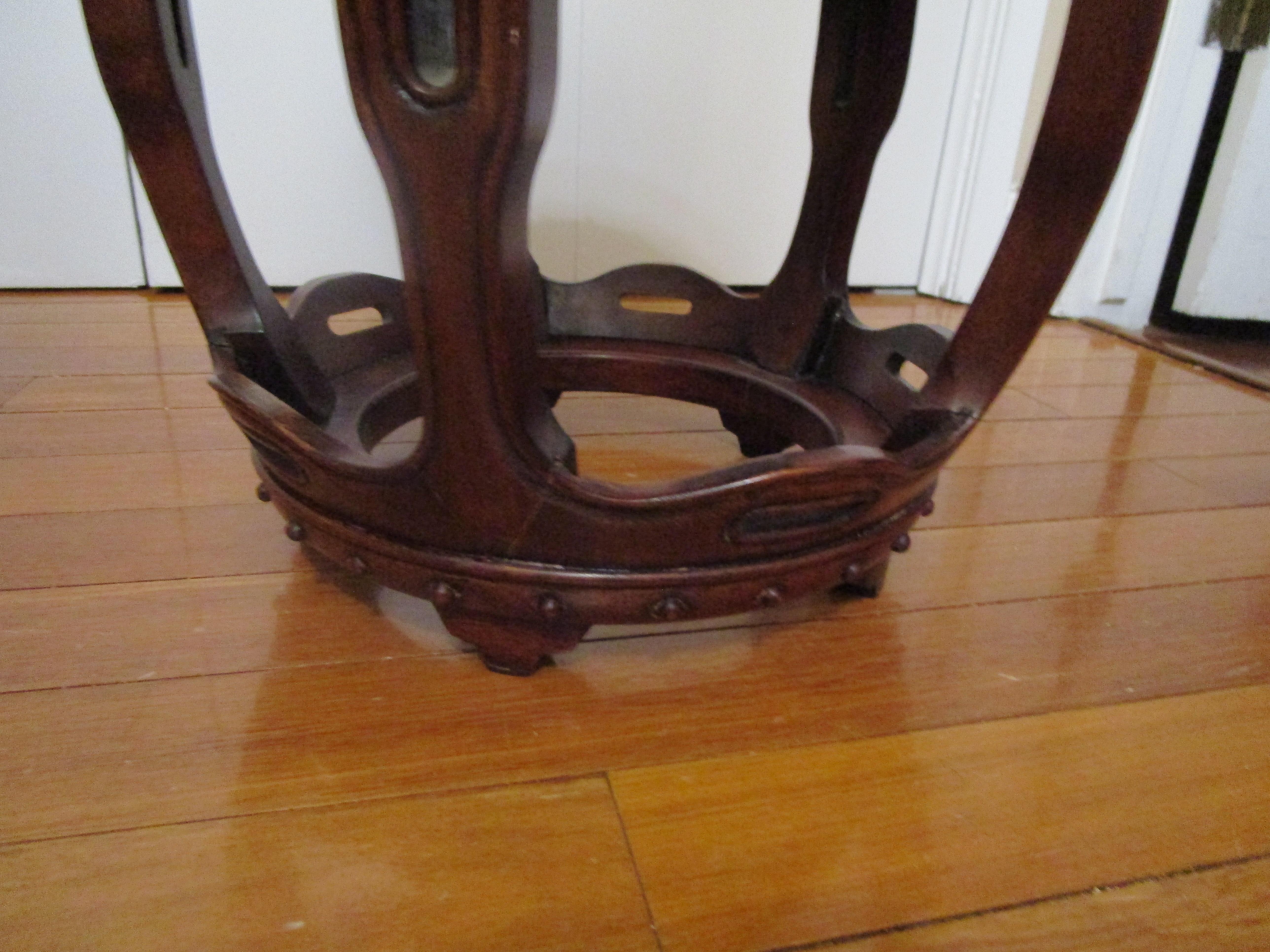 Rosewood Chinese Barrel Shaped Garden Stool with Rich Patina In Good Condition In Lomita, CA