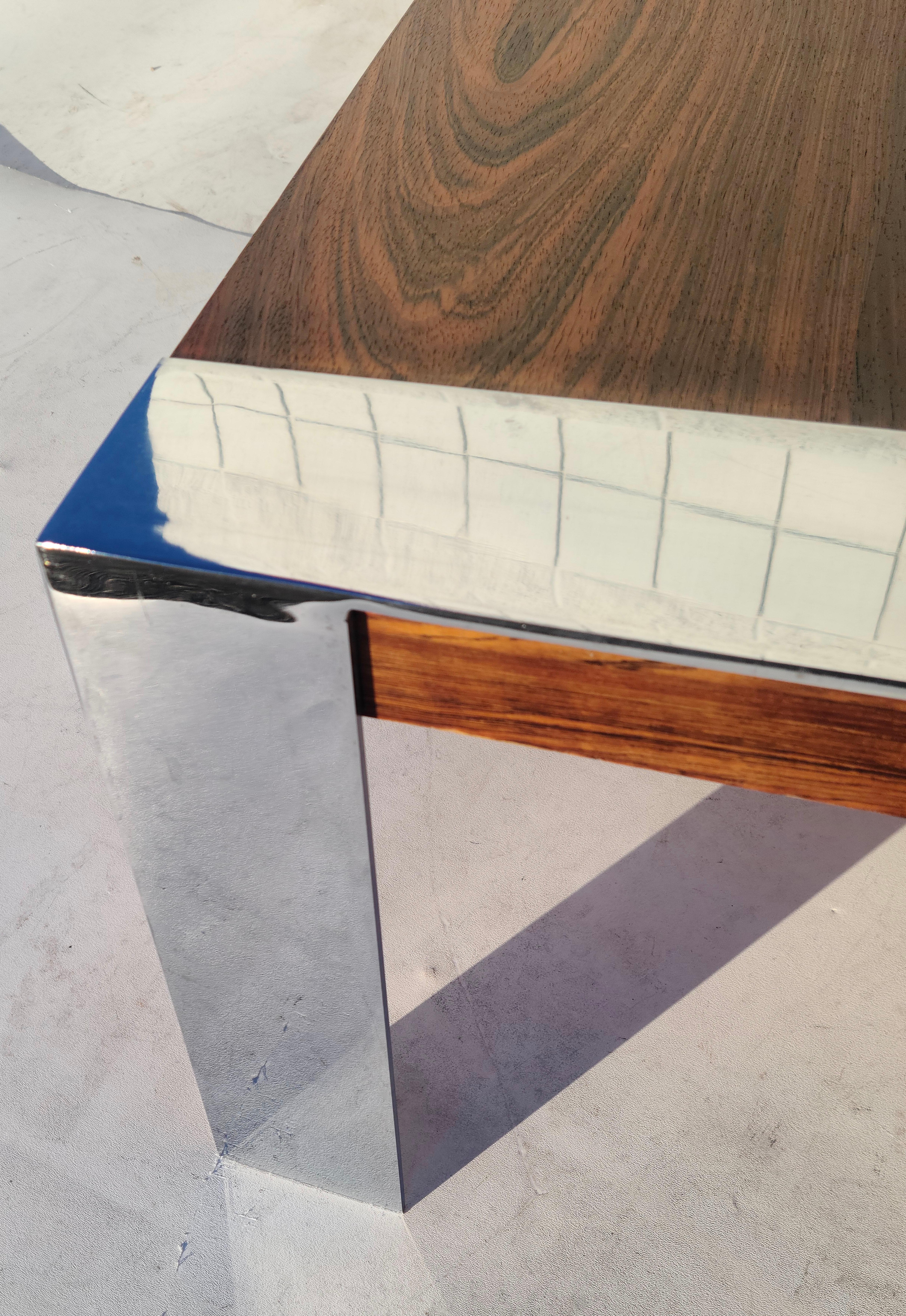 Rosewood Chrome Coffee Table in the style of Milo Baughman Thayer Coggin 9