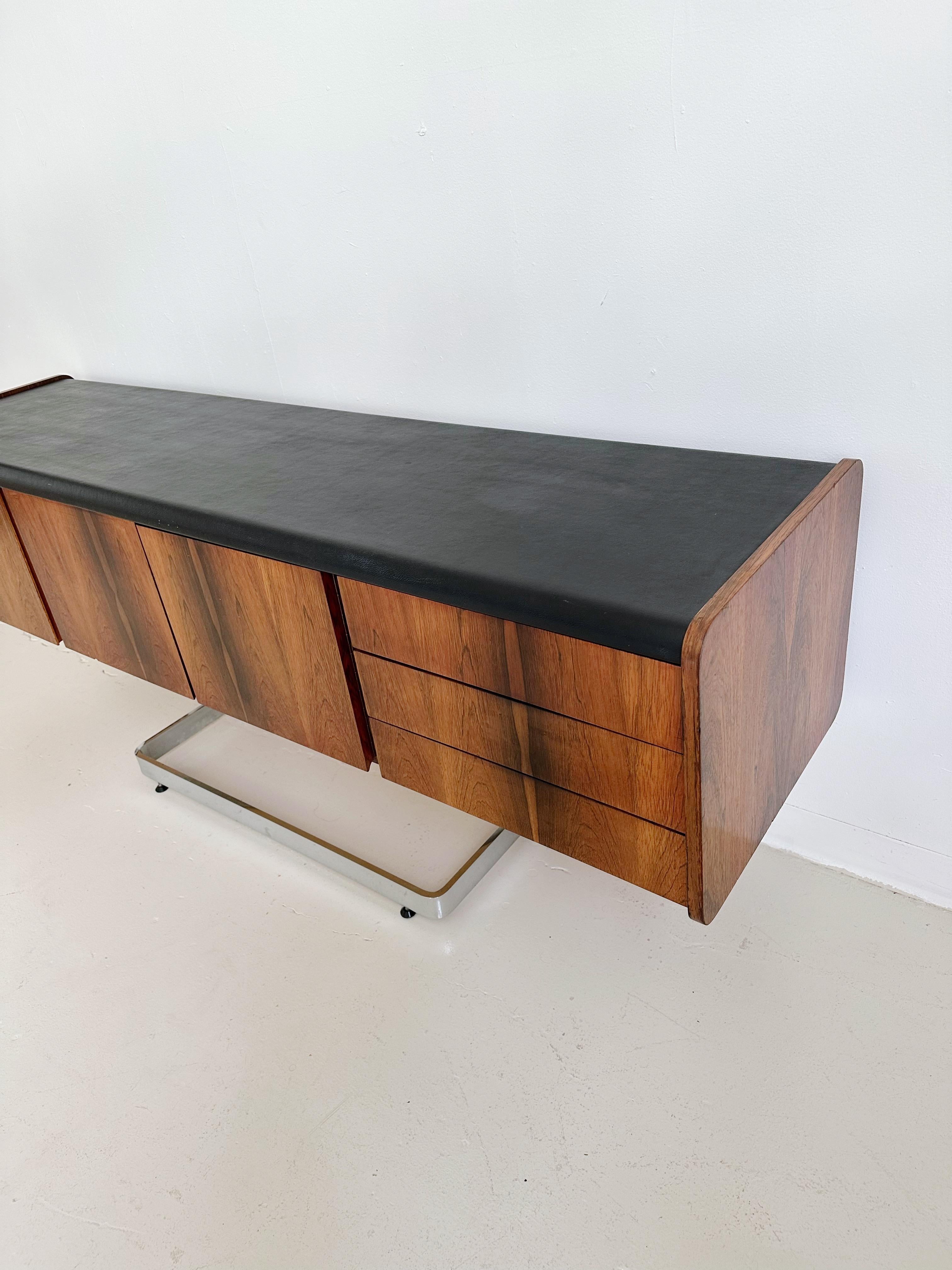 Rosewood & Chrome Credenza by Ste Marie + Laurent 2