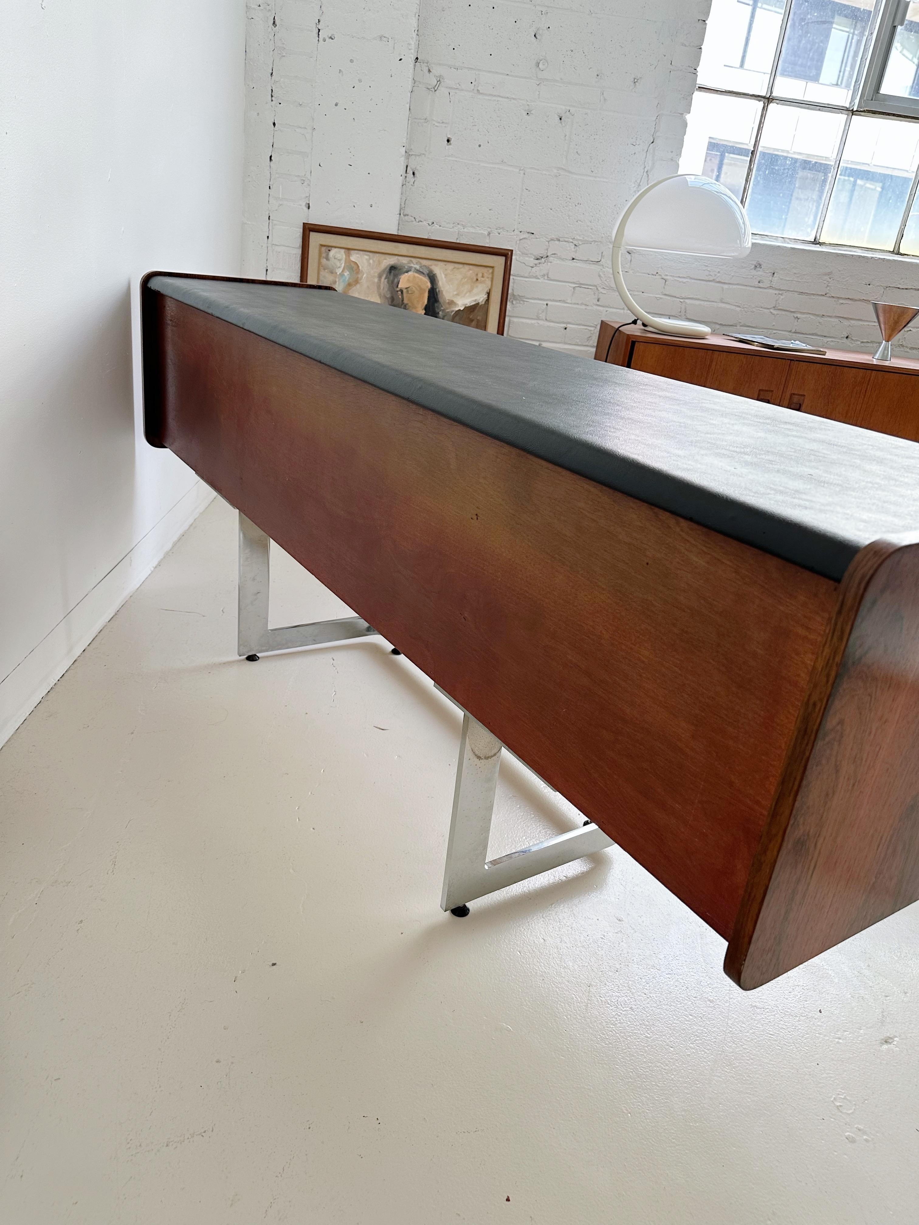 Rosewood & Chrome Credenza by Ste Marie + Laurent 3