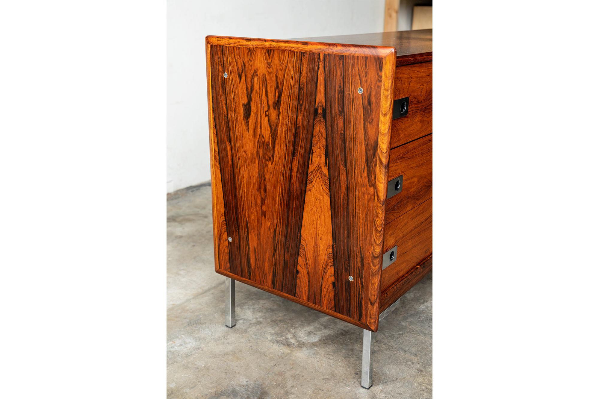 Rosewood & Chrome Dresser in the Manner of Arne Vodder 1