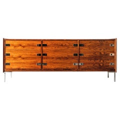 Rosewood & Chrome Dresser in the Manner of Arne Vodder