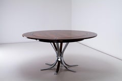 Rosewood & Chrome Lotus Dining / Center Table by Dyrlund, Denmark 1970s