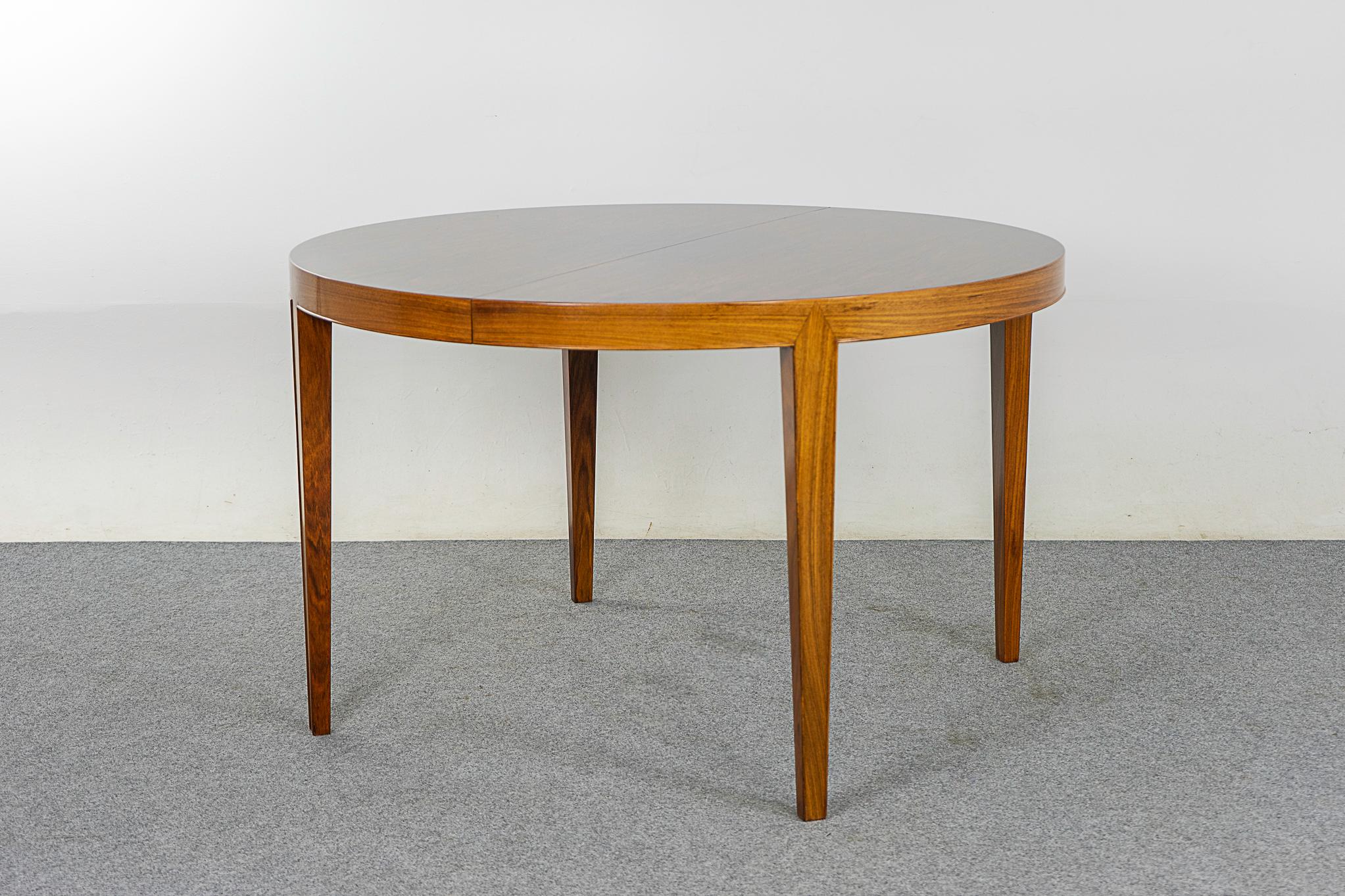 Hardwood Rosewood Circular Danish Dining Table by Haslev For Sale