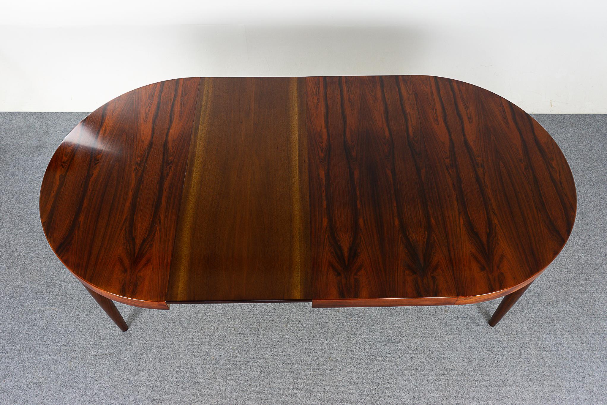 Rosewood Circular Dining Table by Kai Kristiansen with Leaves For Sale