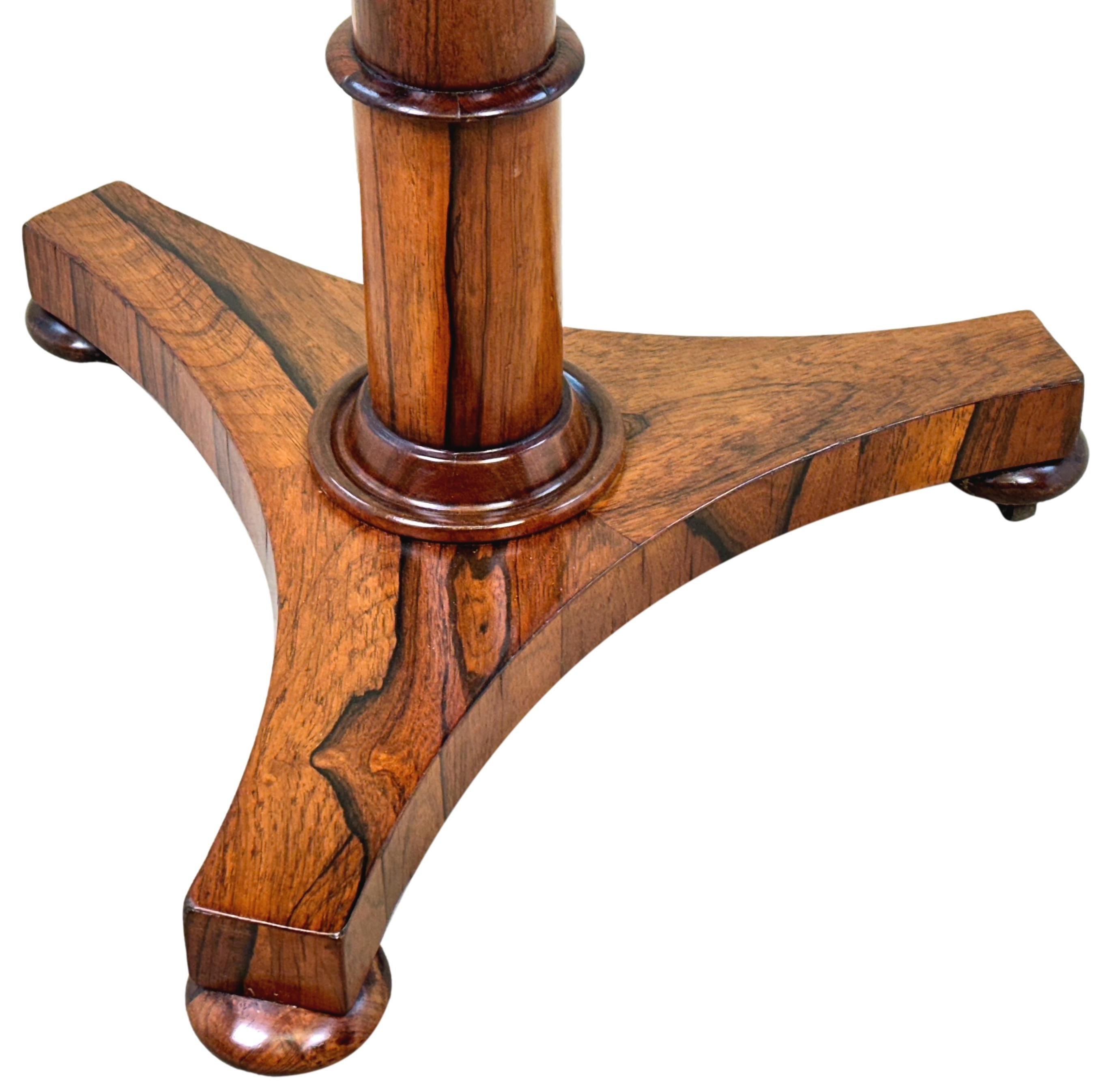 Rosewood Circular Regency Lamp Table For Sale 1