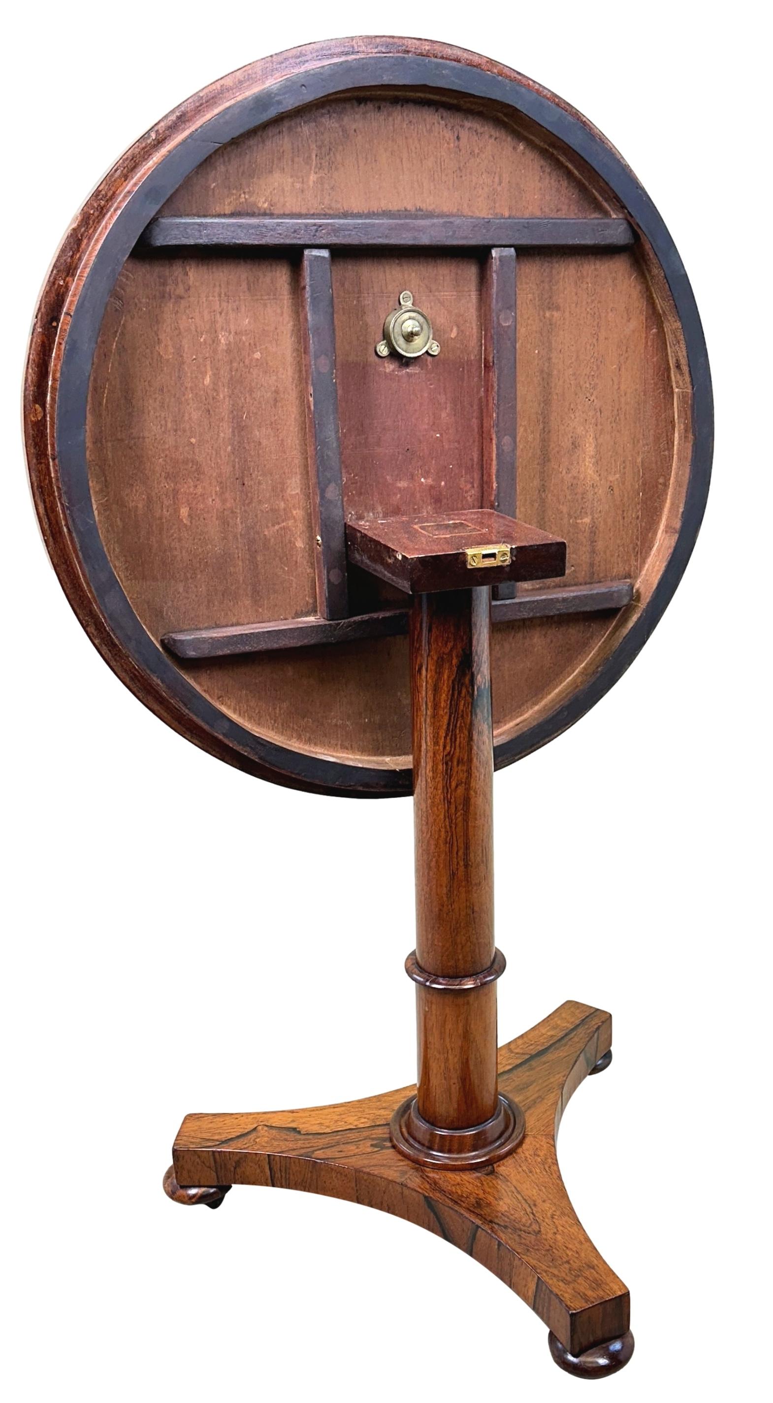 Rosewood Circular Regency Lamp Table For Sale 3