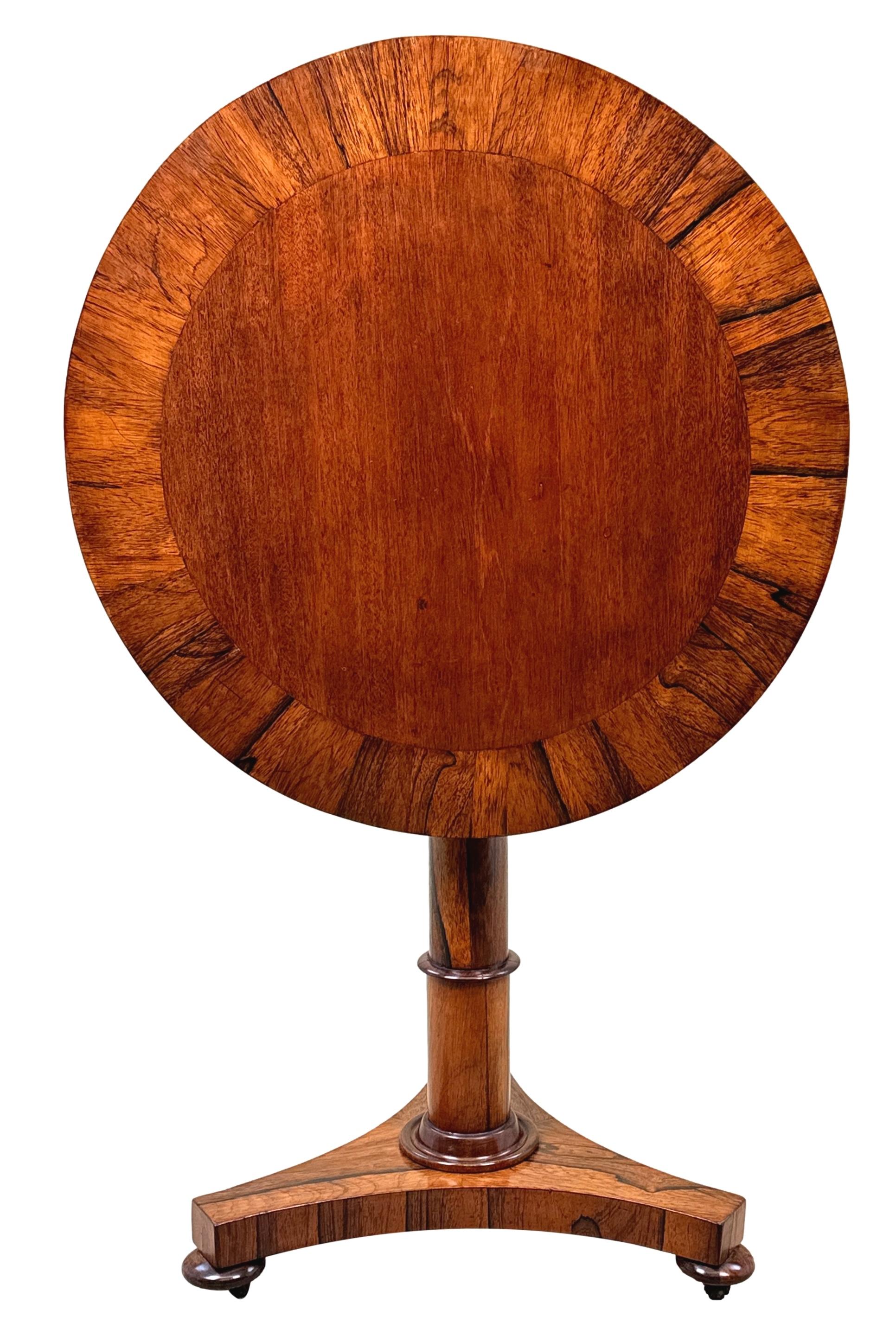 Rosewood Circular Regency Lamp Table For Sale 4