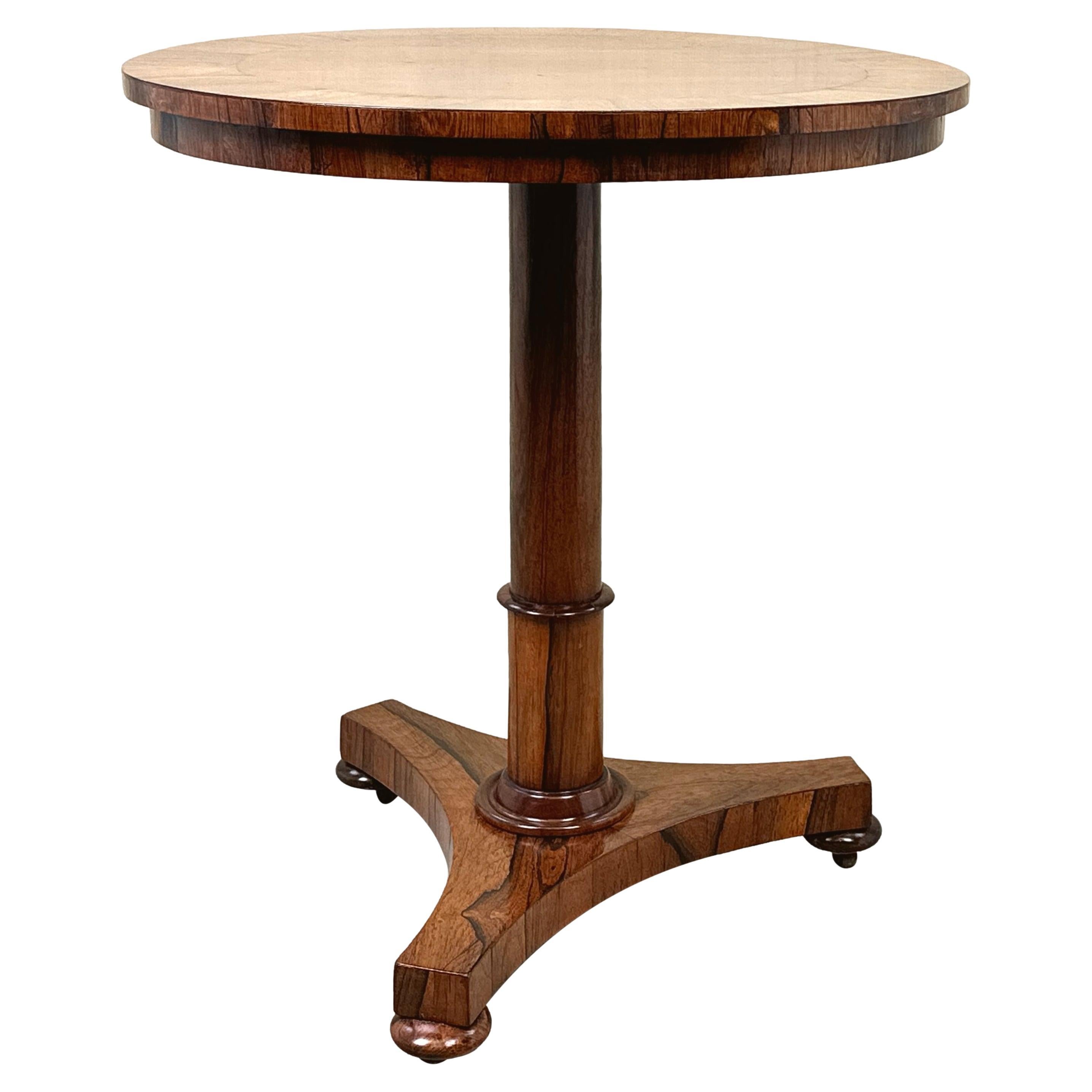 Rosewood Circular Regency Lamp Table For Sale