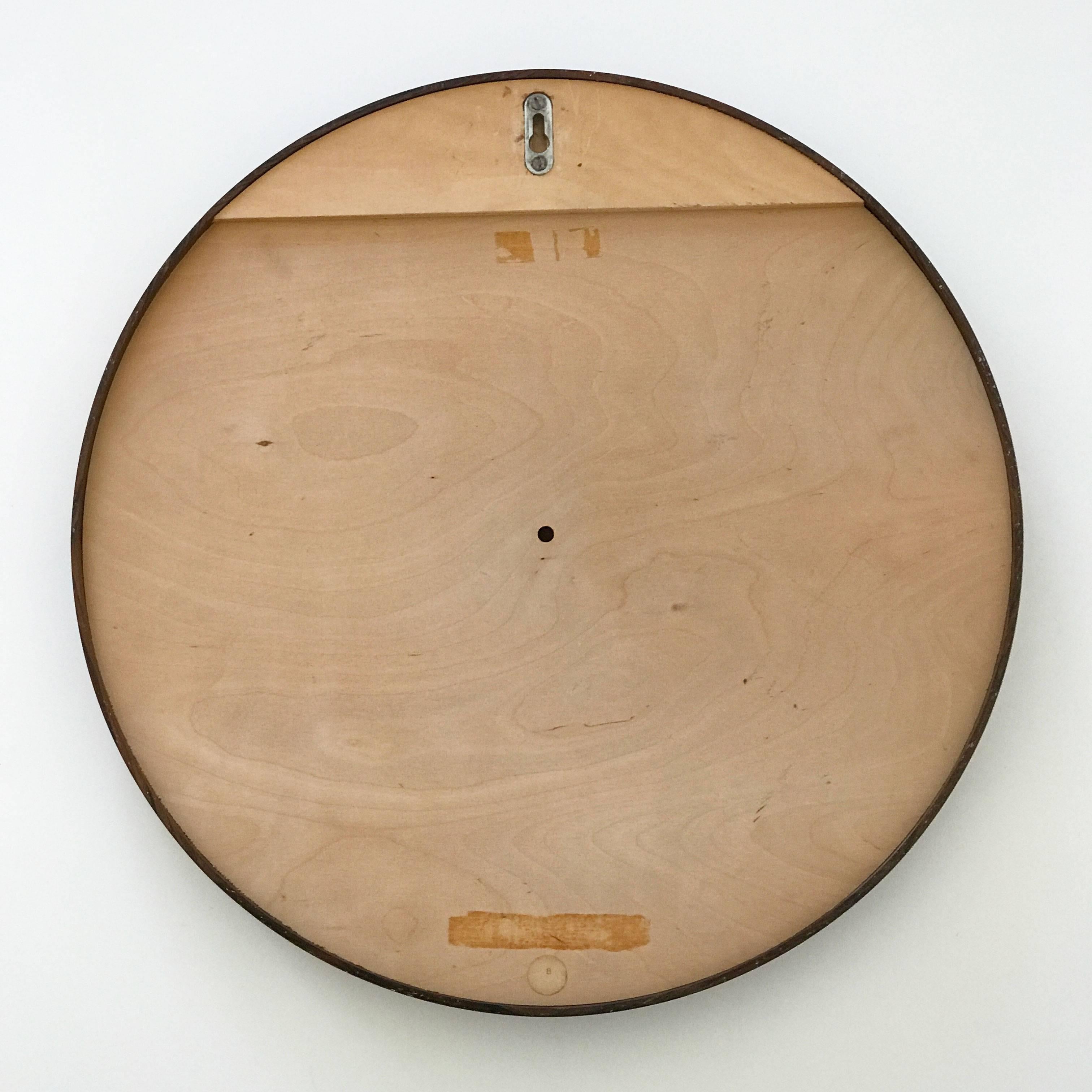 Rosewood Circular Wall Mirror by Th. Poss' Eftf Copenhagen, 1960s 4