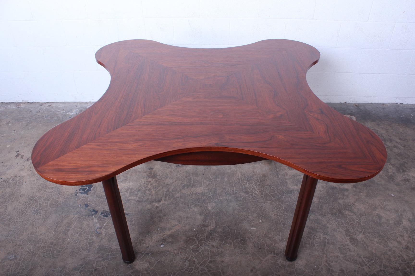 Rosewood Clover Table by Edward Wormley for Dunbar In Good Condition In Dallas, TX