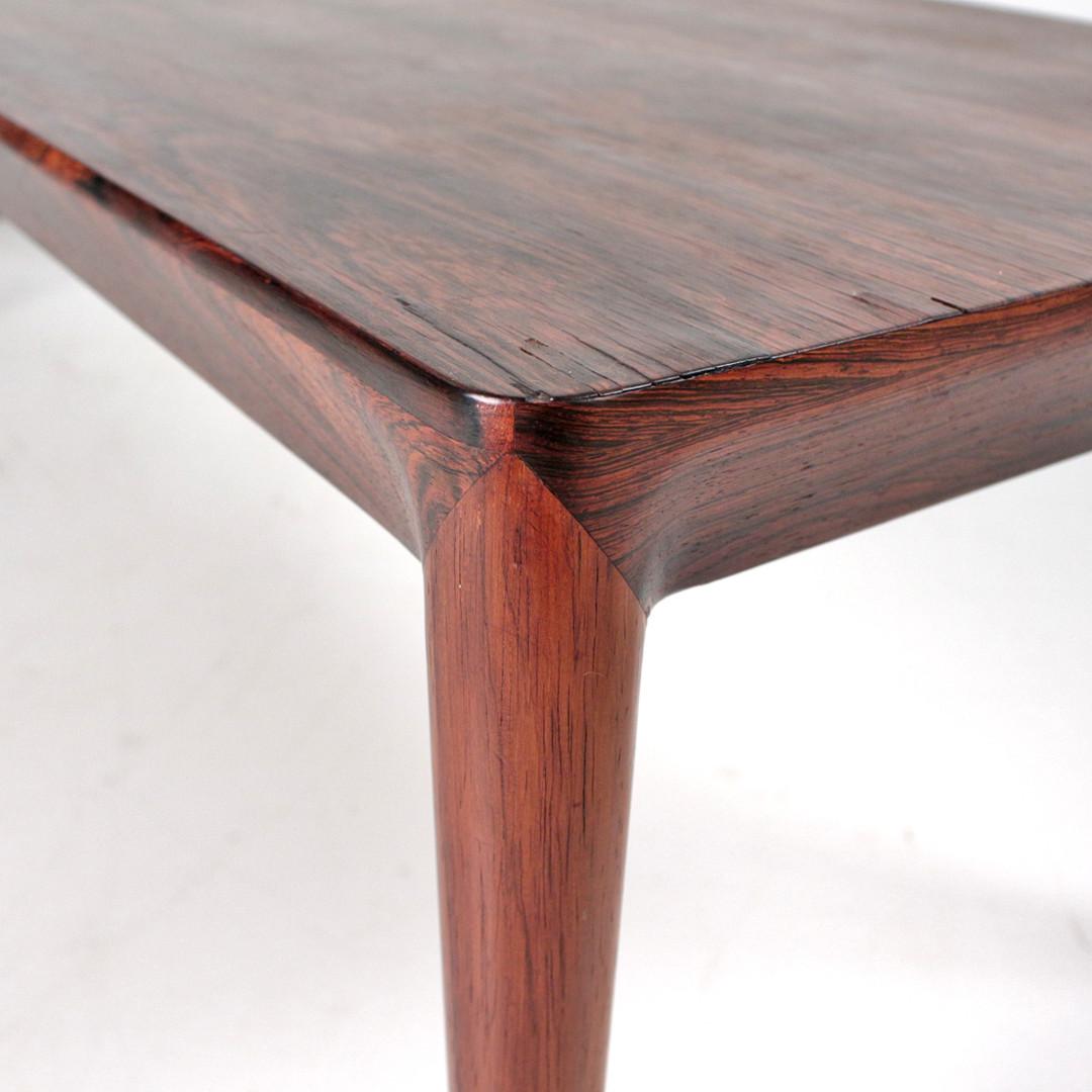 Mid-Century Modern Rosewood Coffee Table, by Erik Riisager Hansen for Haslev, Denmark, 1960s For Sale
