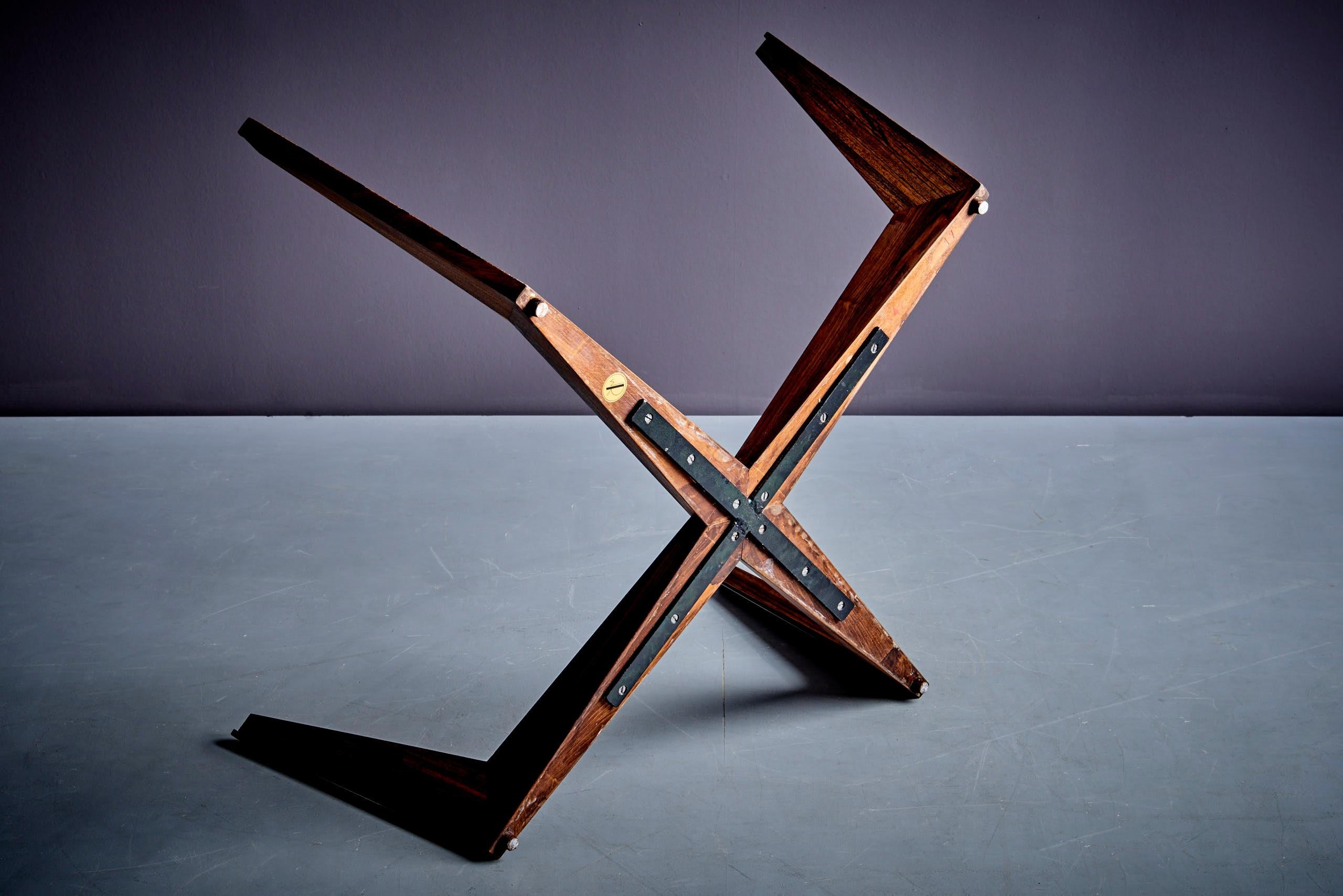 German Rosewood Coffee Table with Glass Top by Wilhelm Renz