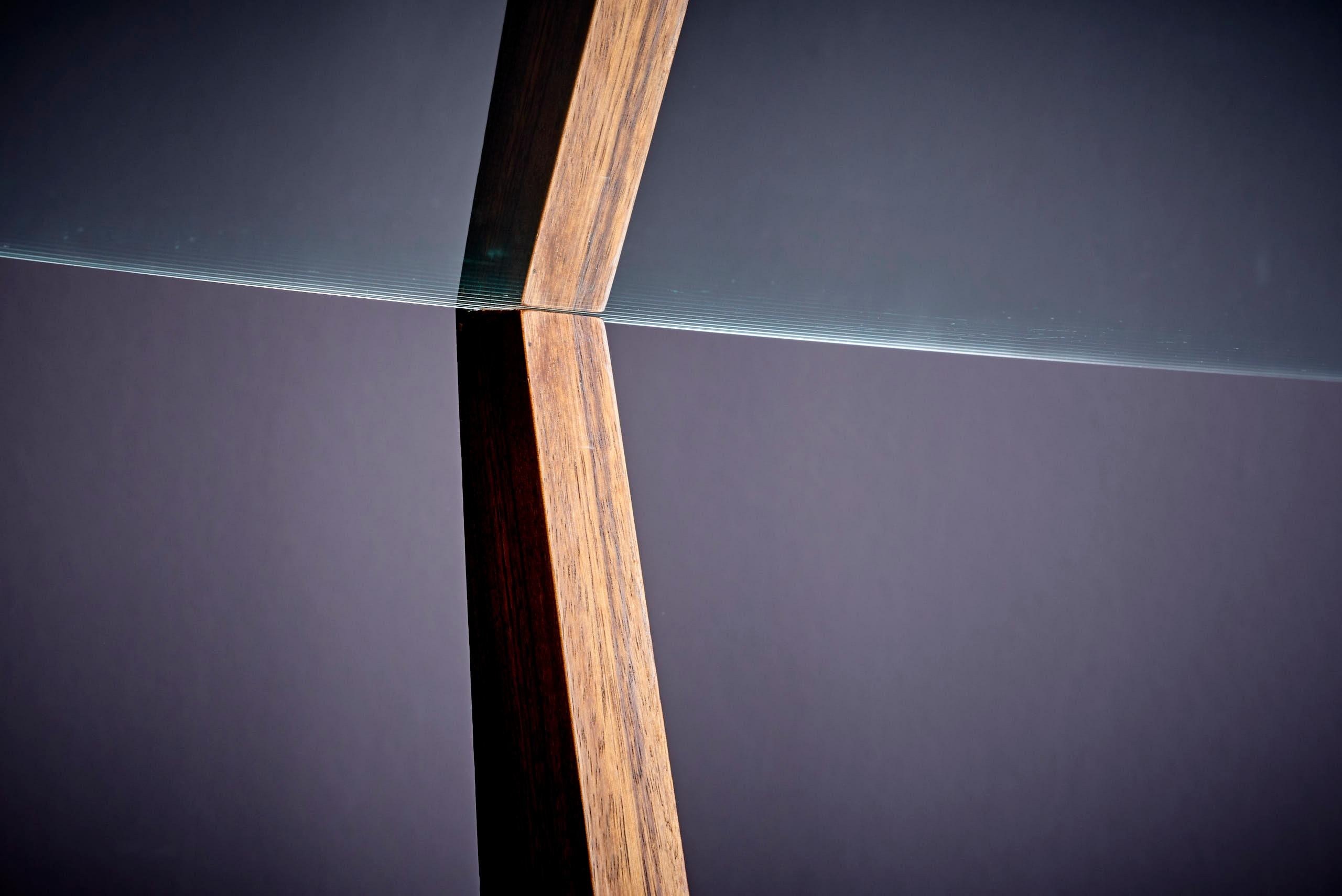 Mid-20th Century Rosewood Coffee Table with Glass Top by Wilhelm Renz