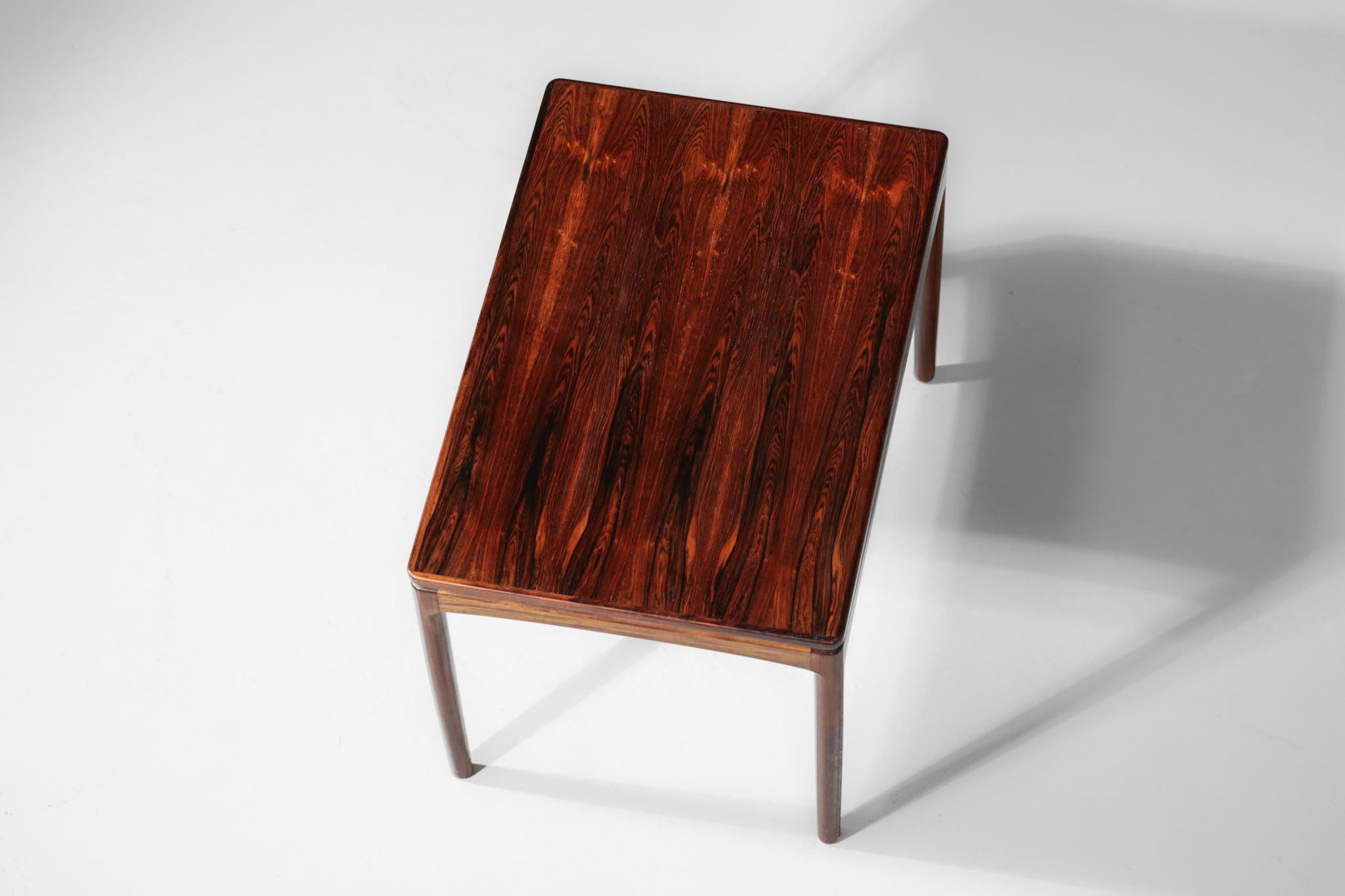 Rosewood Coffee Table by Edmund Jorgensen 1960s Scandinavian Design In Excellent Condition In Lyon, FR