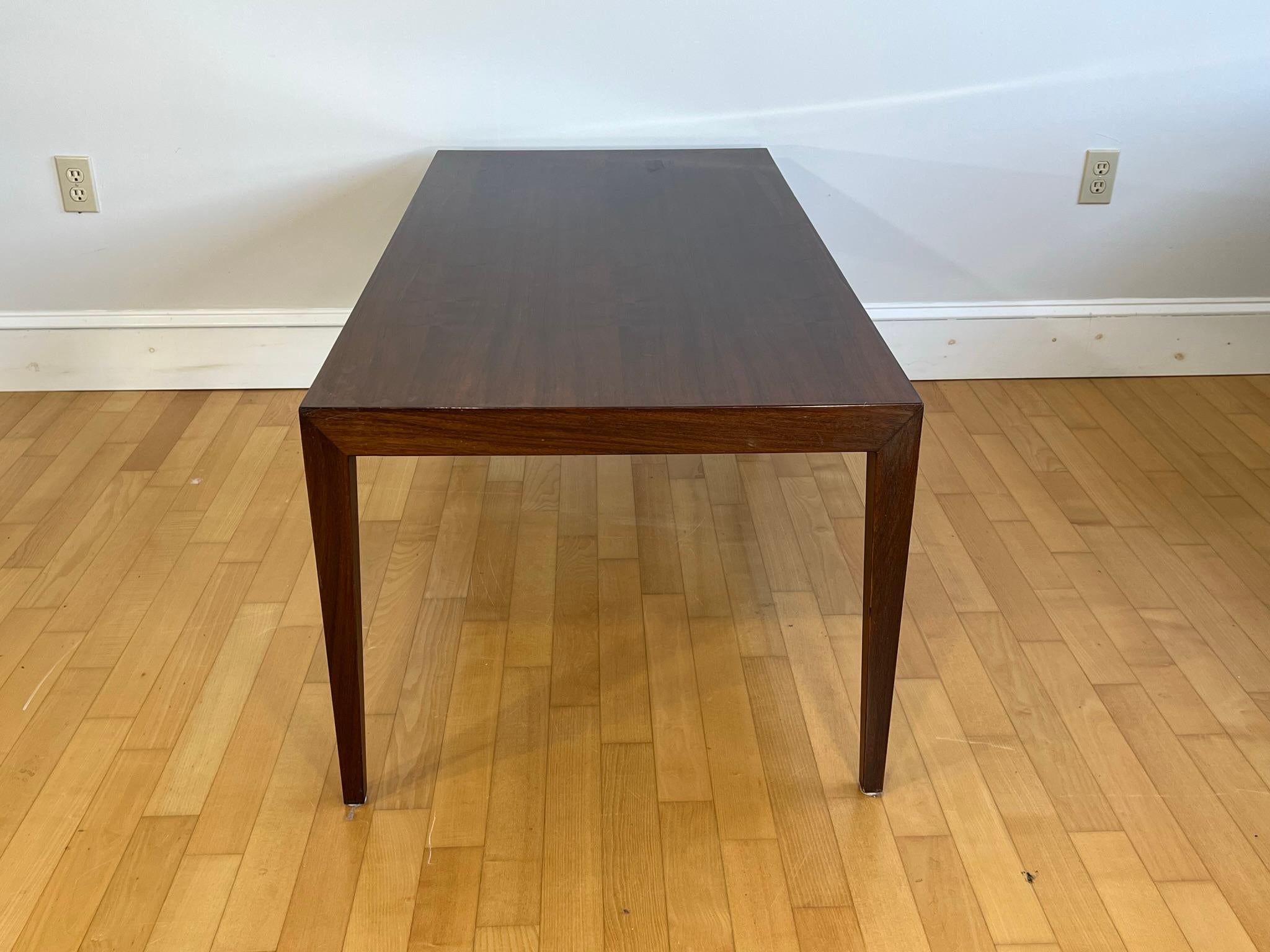 Rosewood Coffee Table by Severin Hansen Jr. for Haslev For Sale 1
