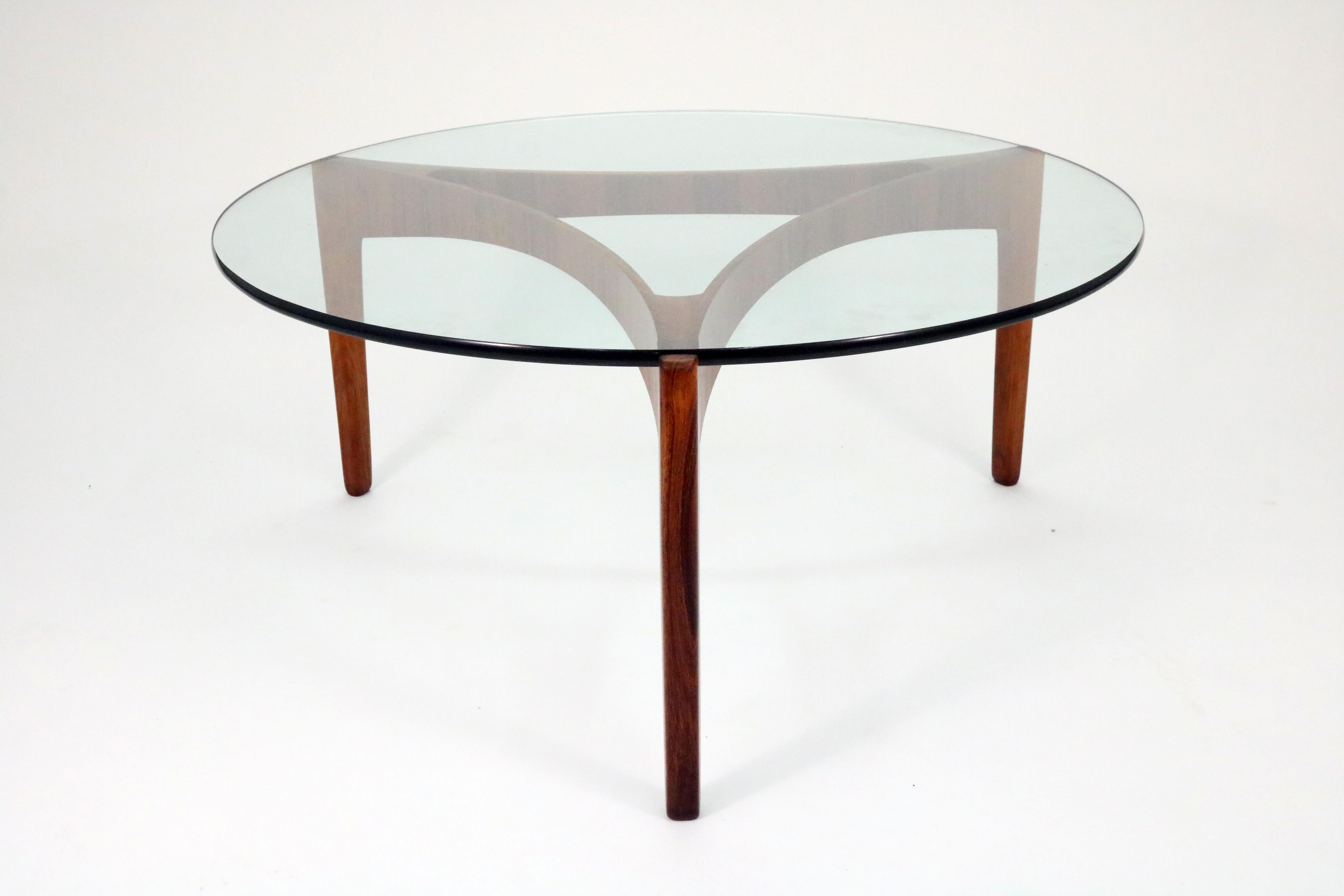 Scandinavian Modern Rosewood Coffee Table by Sven Ellekaer for Christian Linneberg