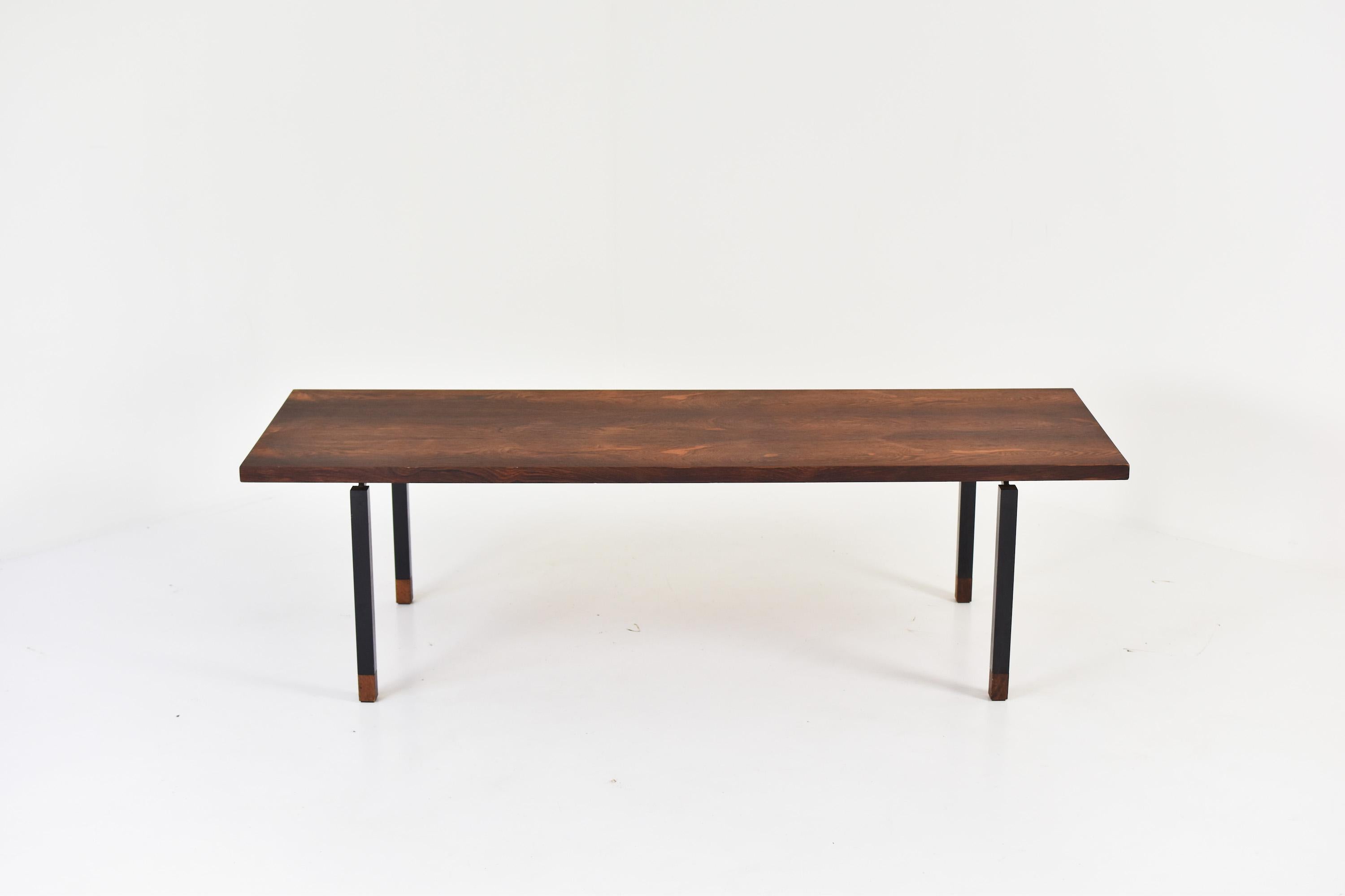 Mid-20th Century Rosewood Coffee Table in the Manner of Johannes Aasbjerg, Denmark, 1950s