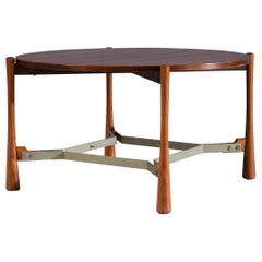 Rosewood Coffee Table in Wood and Metal, Italy, 1970s