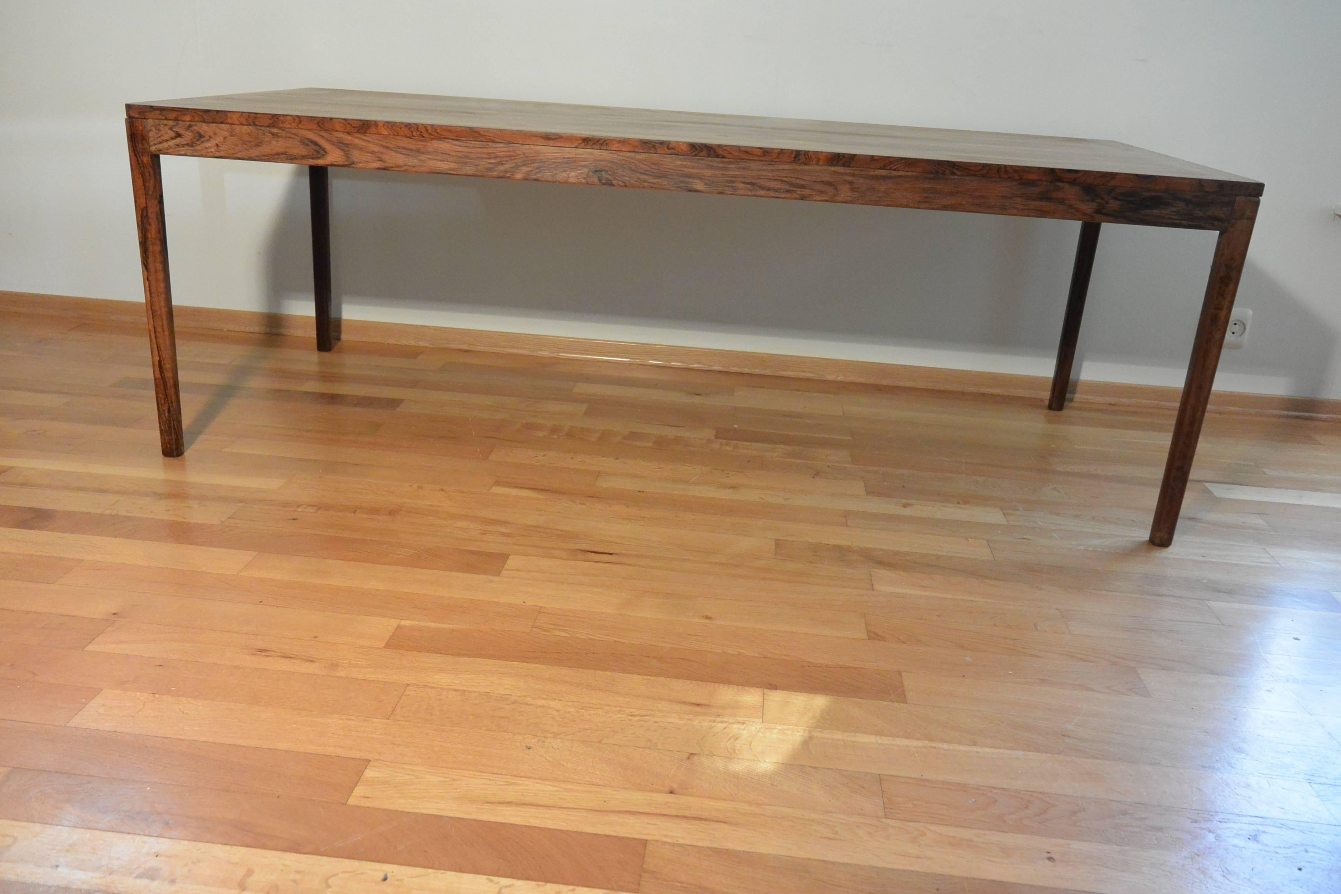 Hand-Crafted Rosewood Coffee Table, Scandinavian Design 1960s For Sale