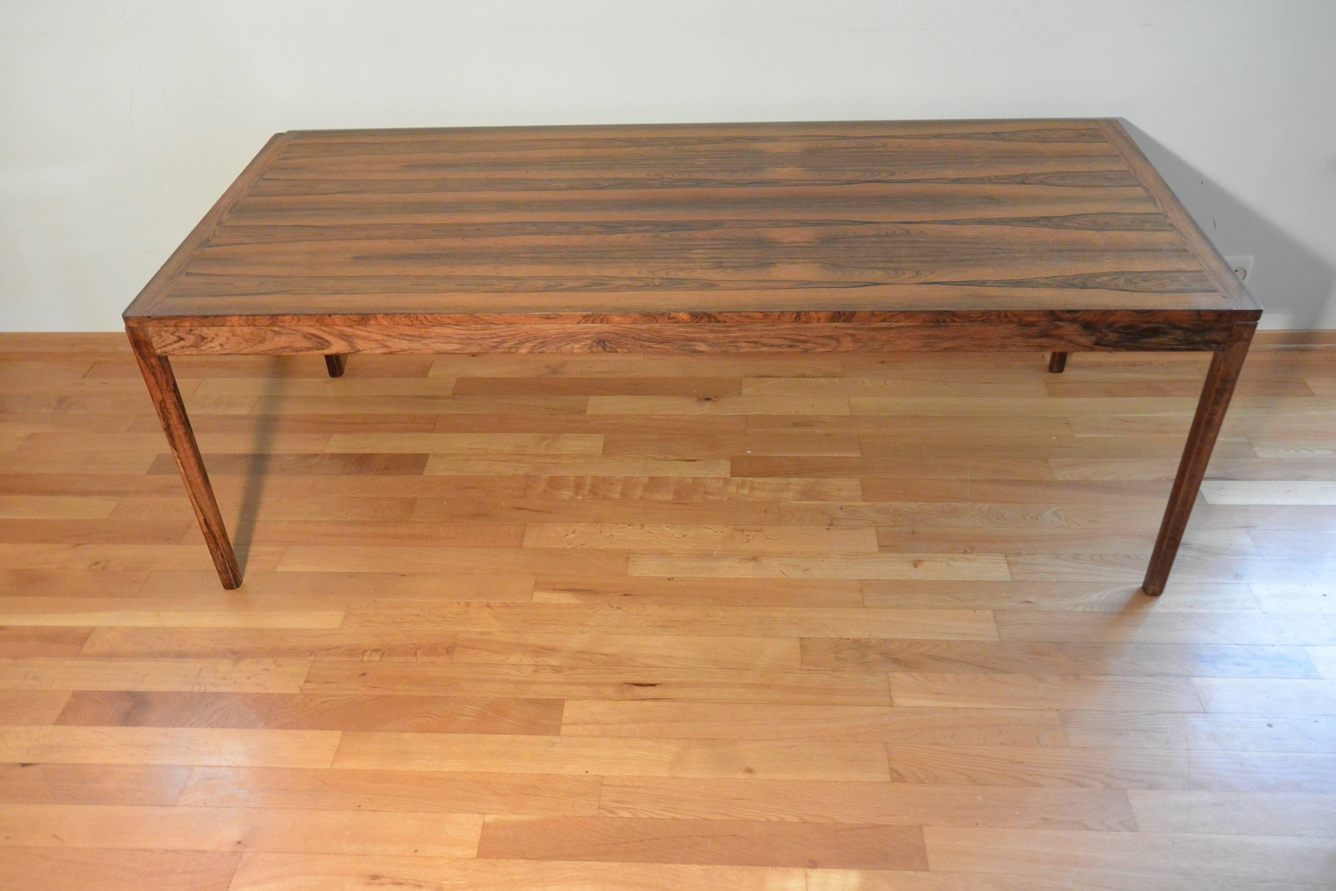 Rosewood Coffee Table, Scandinavian Design 1960s In Good Condition For Sale In Notteroy, NO